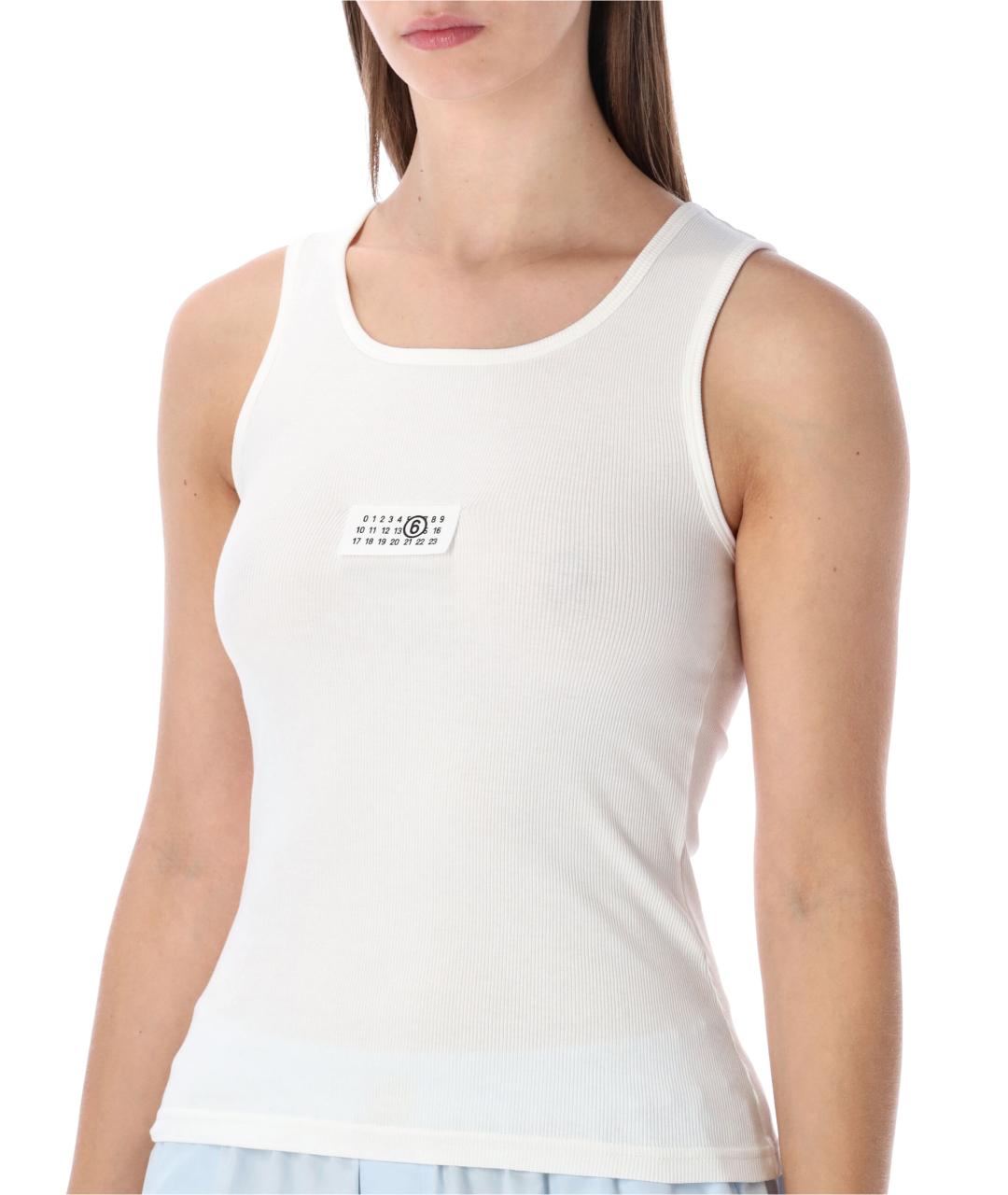 MM6 MAISON MARGIELA Белая хлопковая майка, фото 3