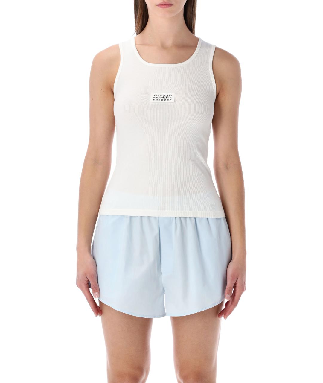 MM6 MAISON MARGIELA Белая хлопковая майка, фото 1