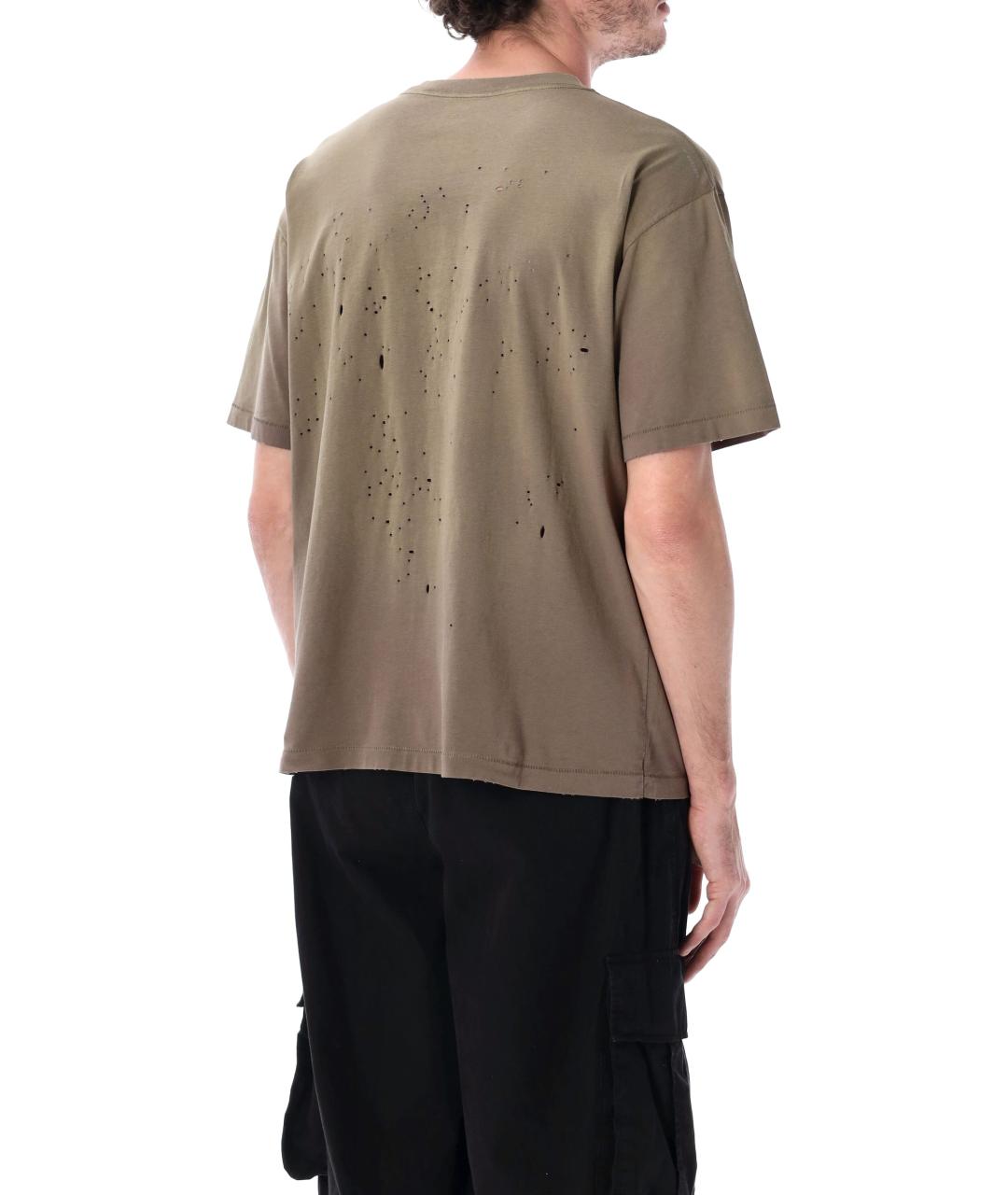 SATISFY Коричневая хлопковая футболка, фото 2