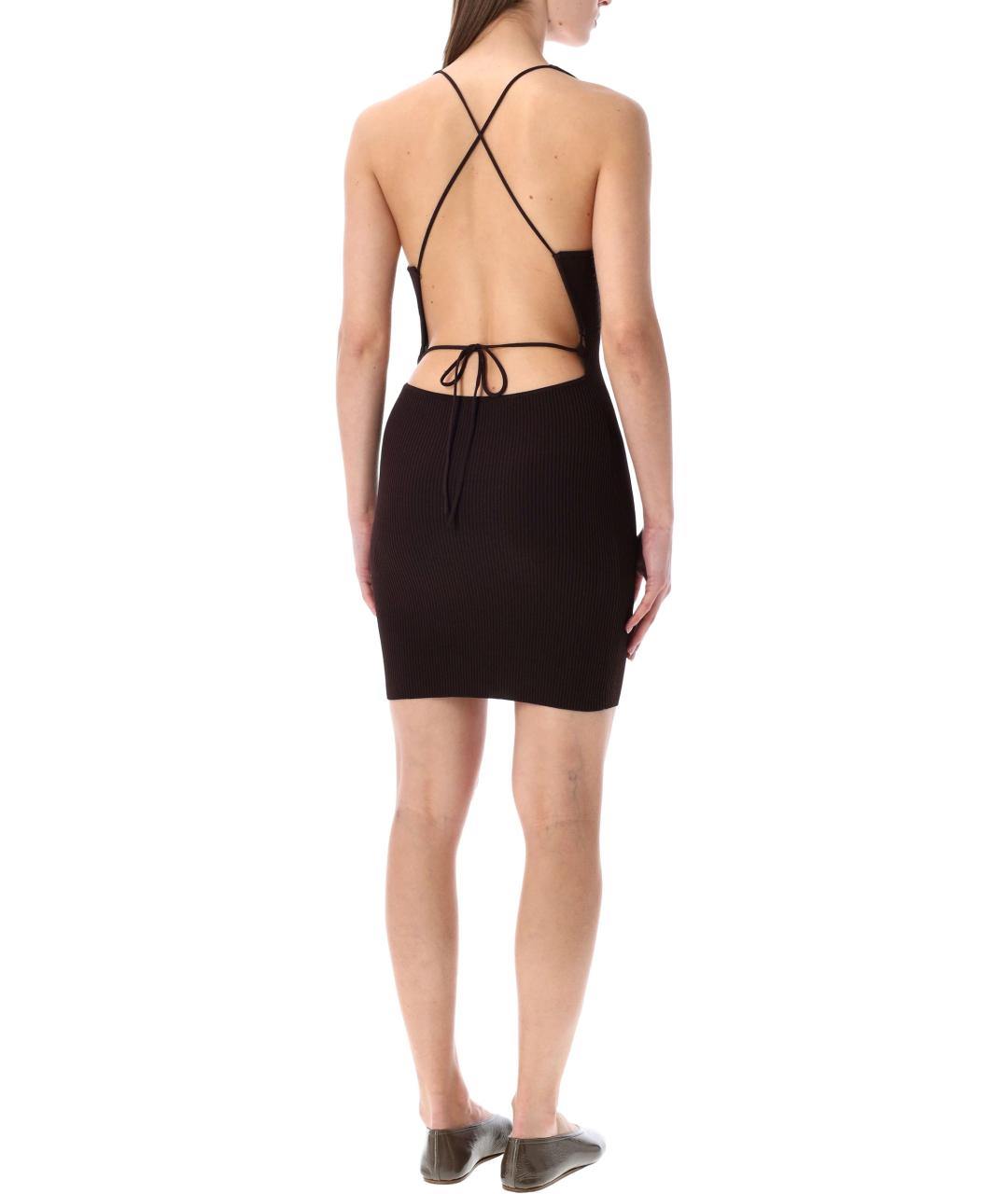 SESSUN Коричневое вискозное коктейльное платье, фото 2