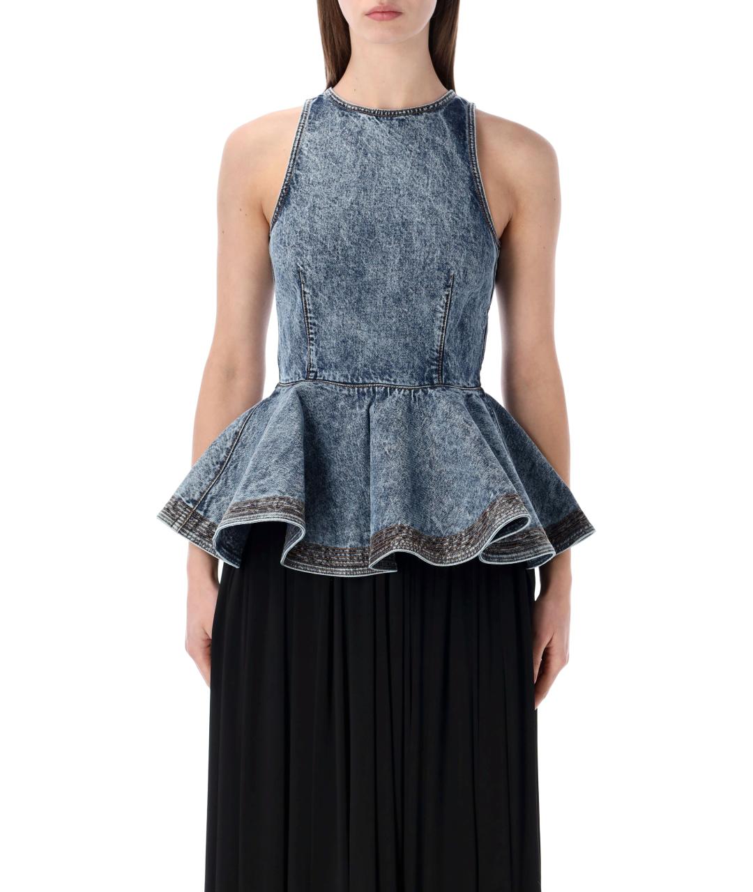 ALAIA Синяя хлопковая майка, фото 1