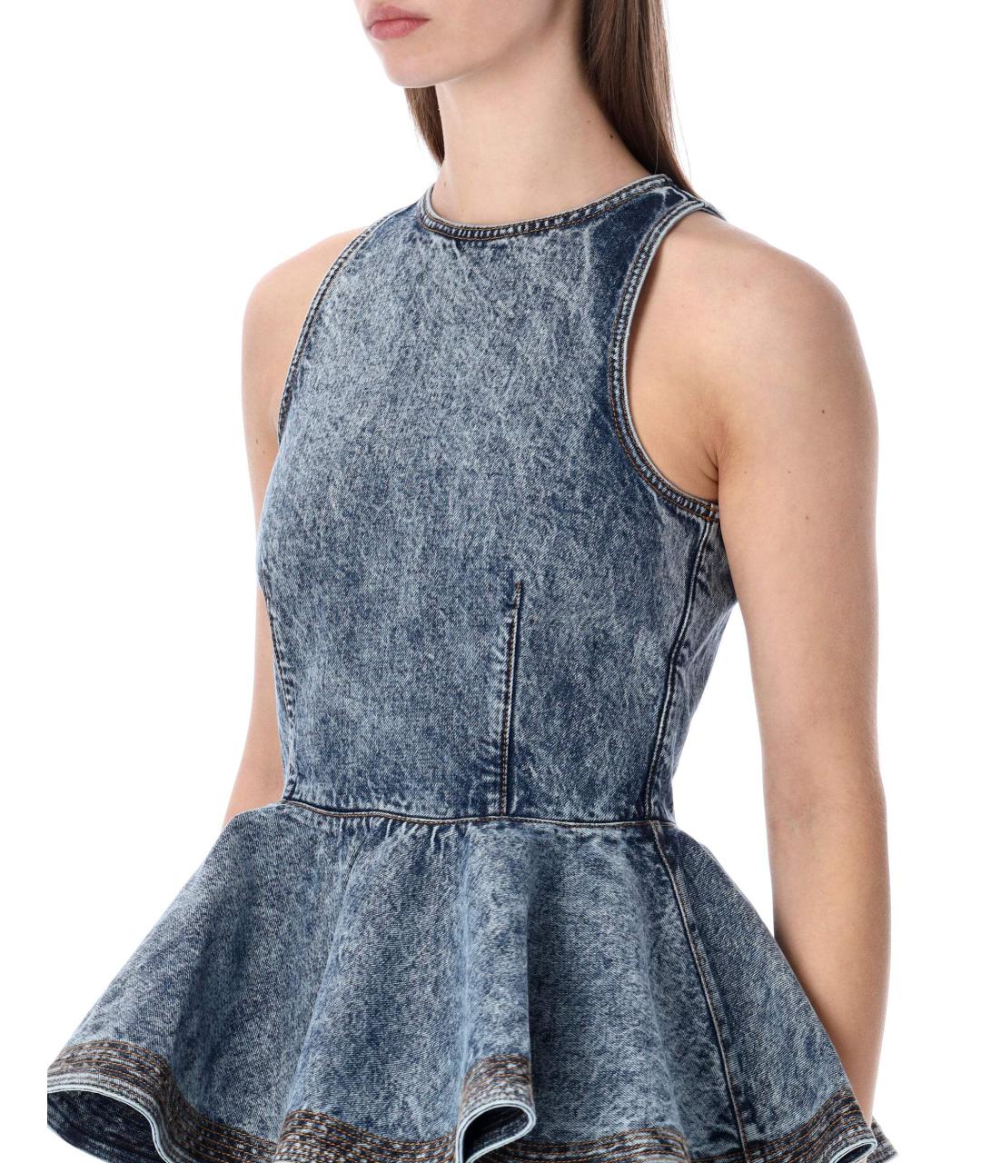 ALAIA Синяя хлопковая майка, фото 3