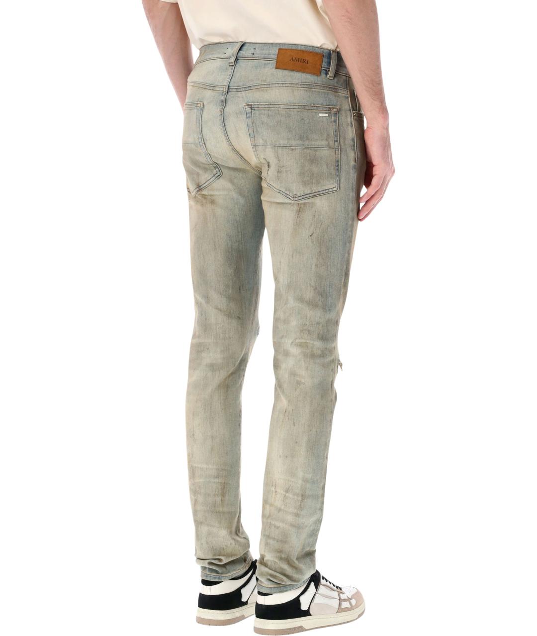 AMIRI Голубые хлопковые джинсы скинни, фото 2