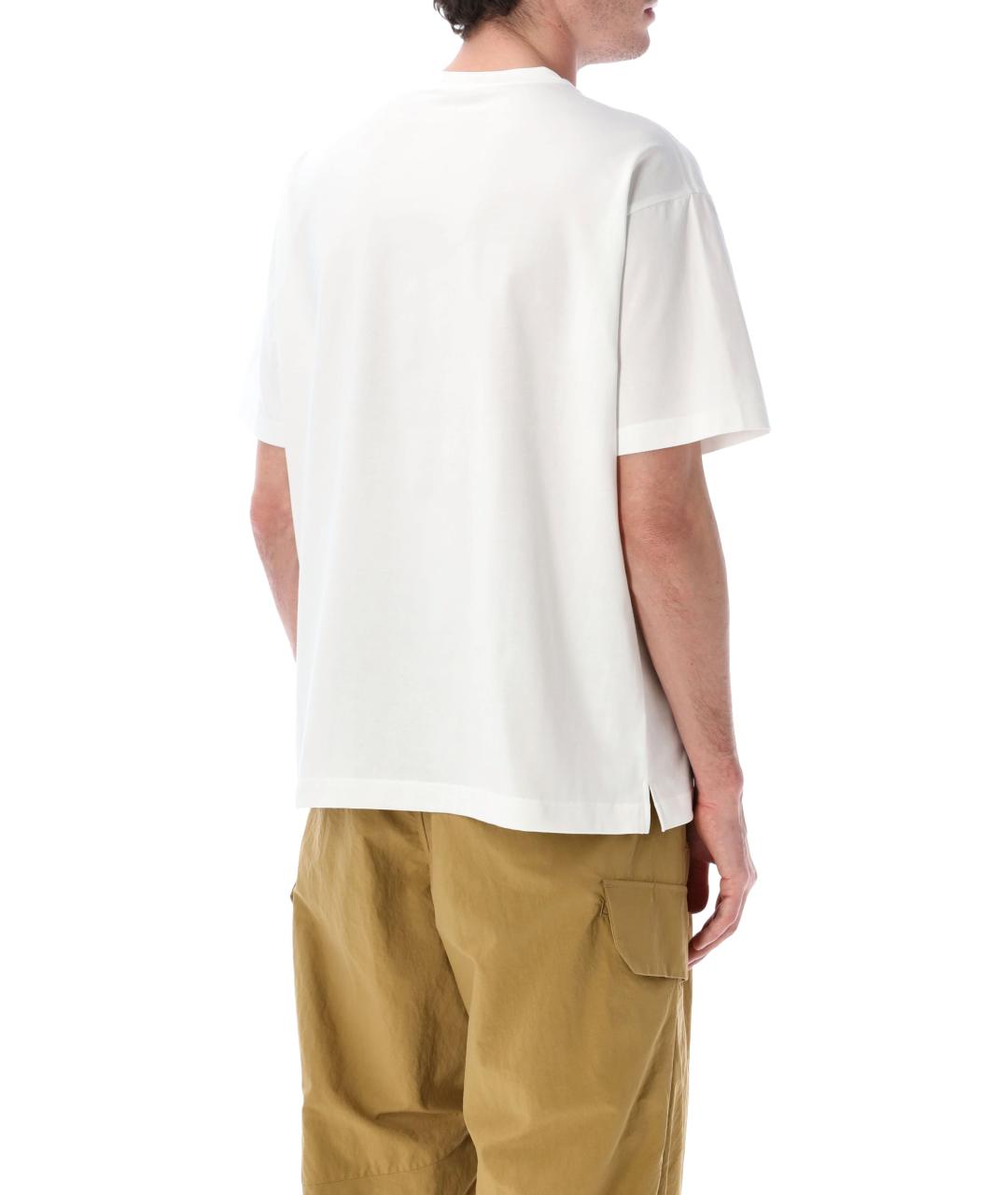AND WANDER Белая хлопко-полиэстеровая футболка, фото 2