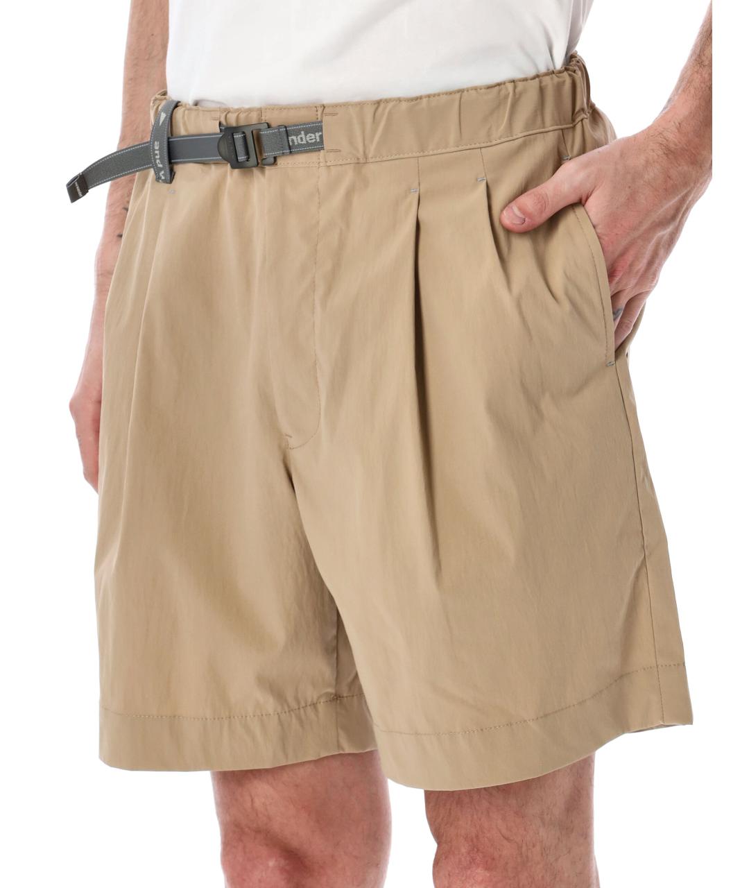 AND WANDER Бежевые полиэстеровые шорты, фото 3