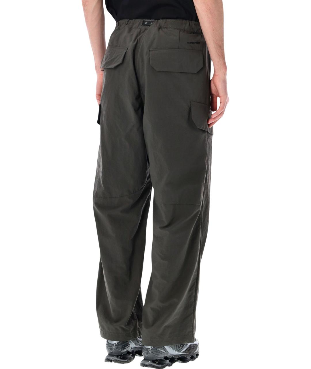 AND WANDER Серые полиамидовые повседневные брюки, фото 2