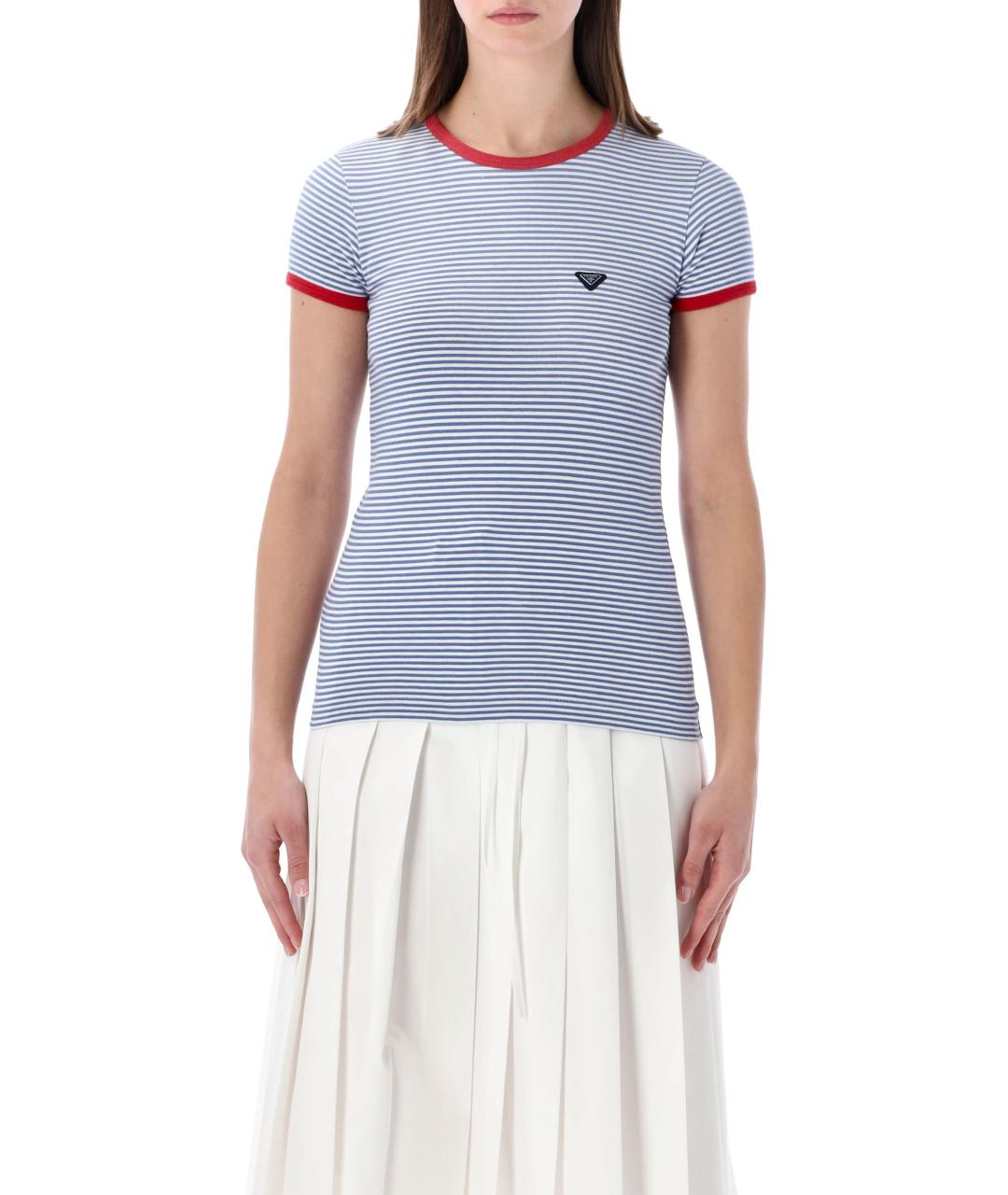 PRADA Голубая хлопковая футболка, фото 1