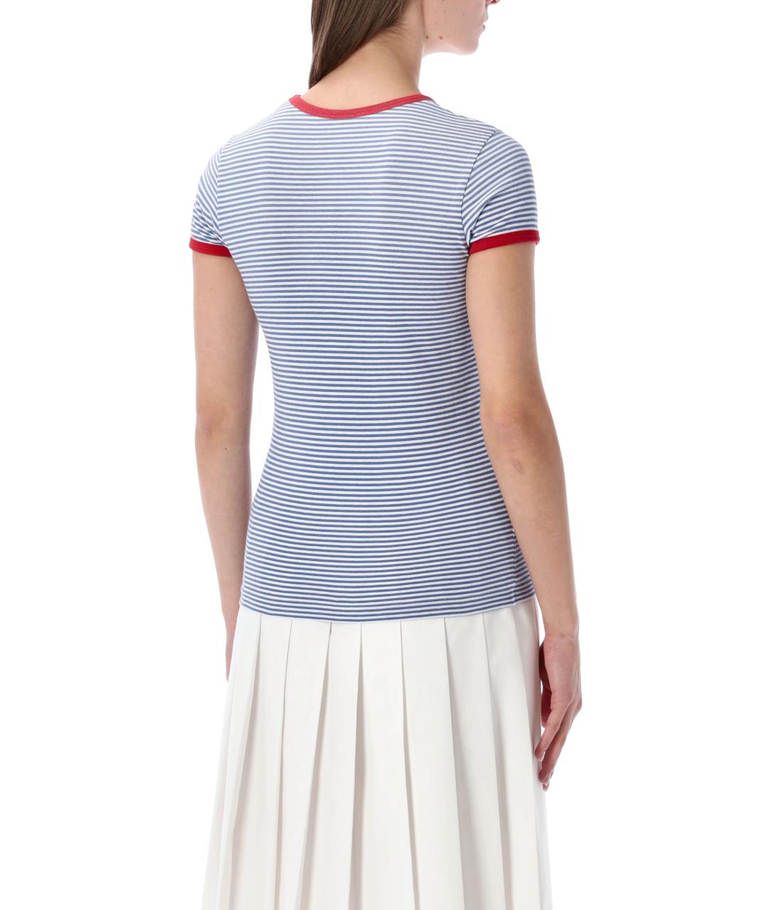 PRADA Голубая хлопковая футболка, фото 2