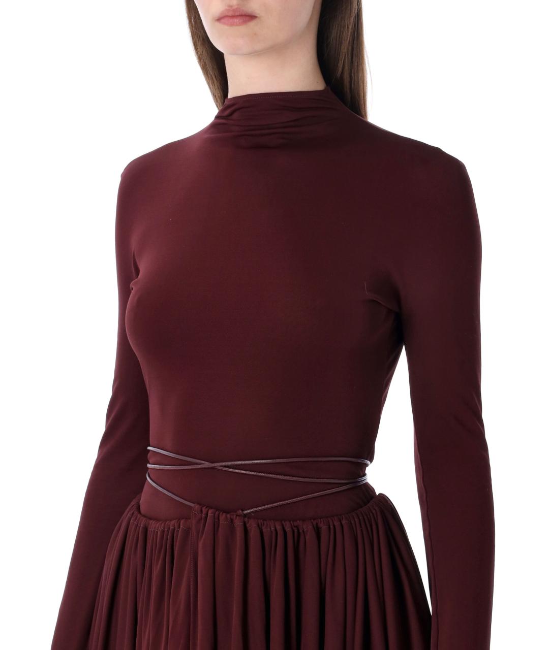 ALAIA Коричневое вискозное платье, фото 3