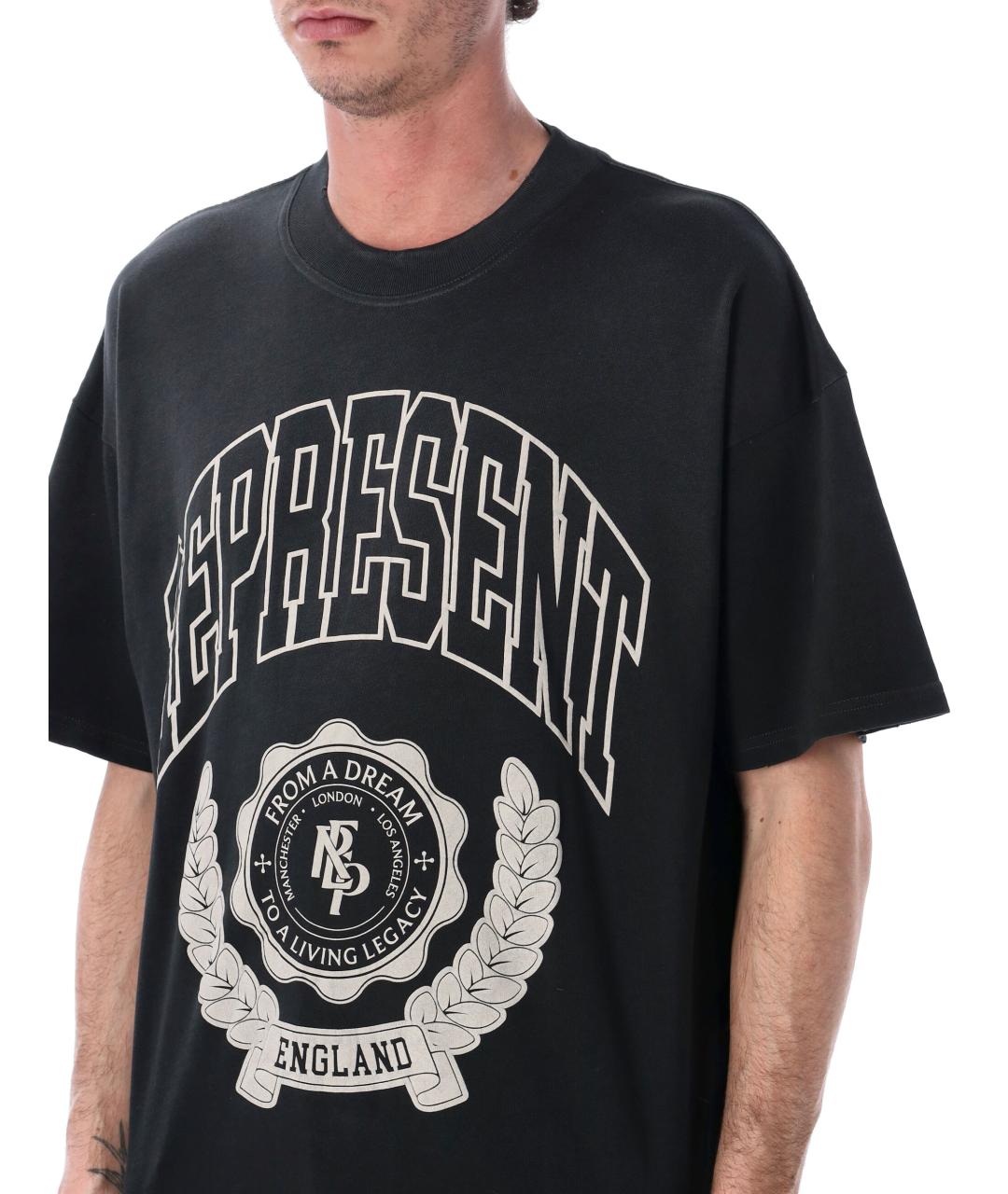 REPRESENT Черная хлопковая футболка, фото 3