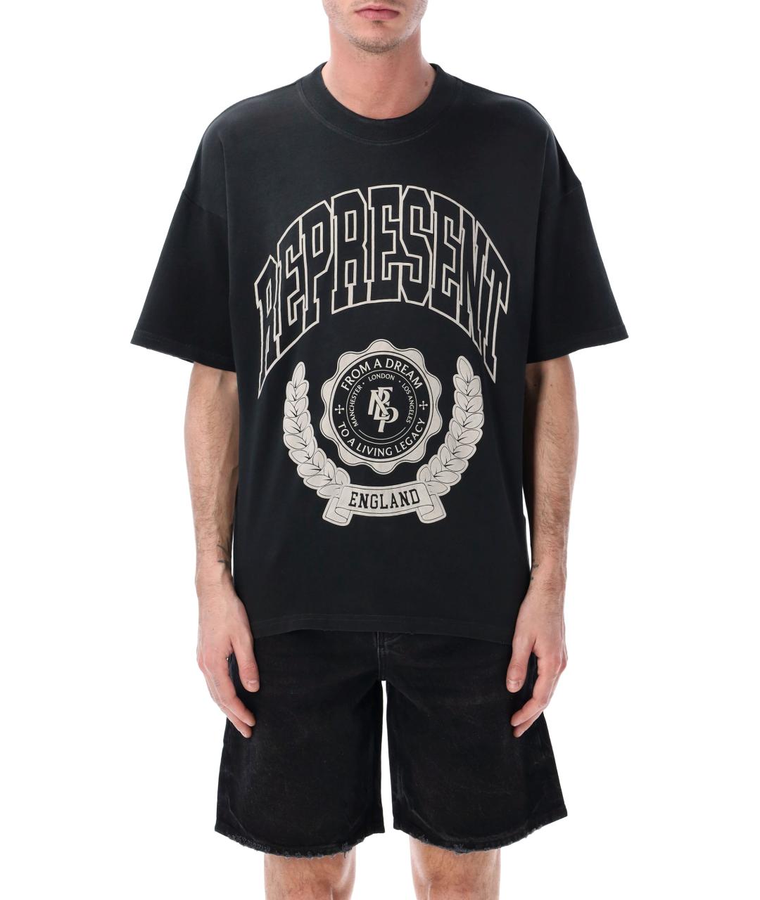 REPRESENT Черная хлопковая футболка, фото 1