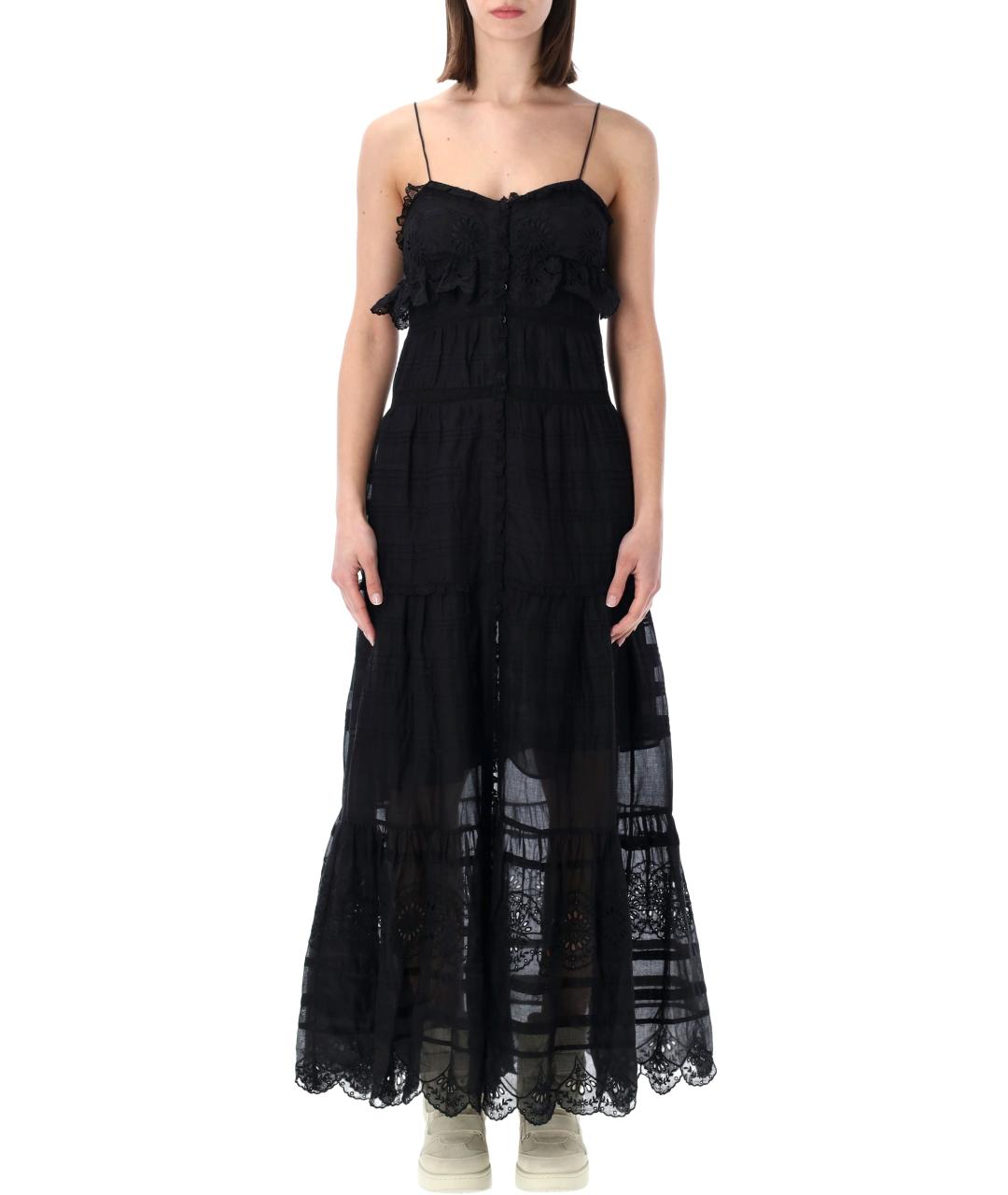 ISABEL MARANT ETOILE Черное хлопковое вечернее платье, фото 1