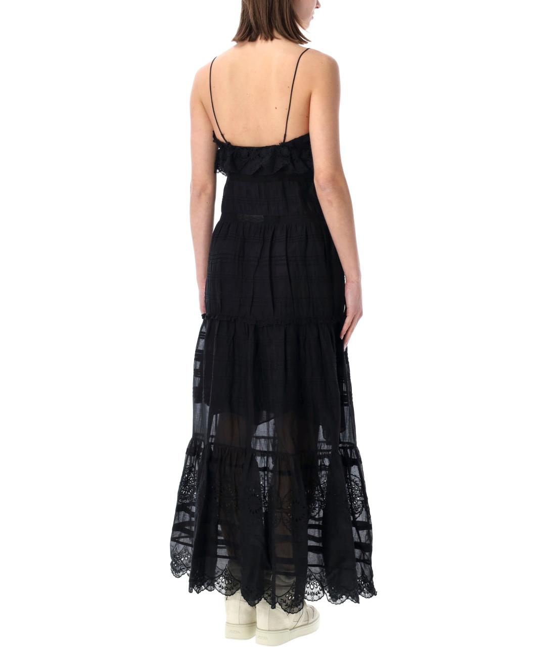 ISABEL MARANT ETOILE Черное хлопковое вечернее платье, фото 2