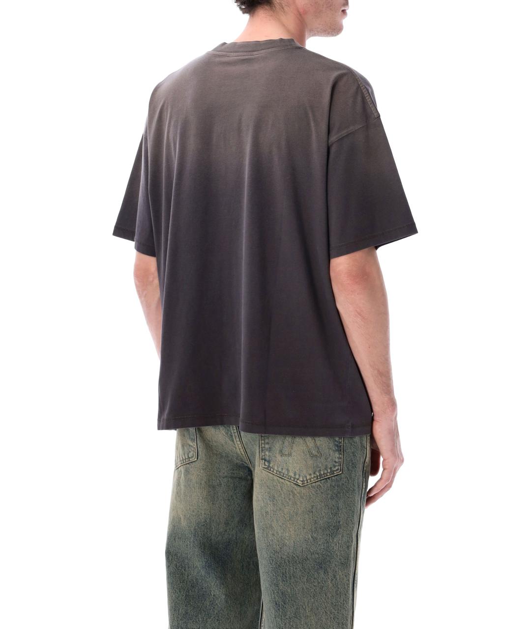 REPRESENT Антрацитовая хлопковая футболка, фото 2