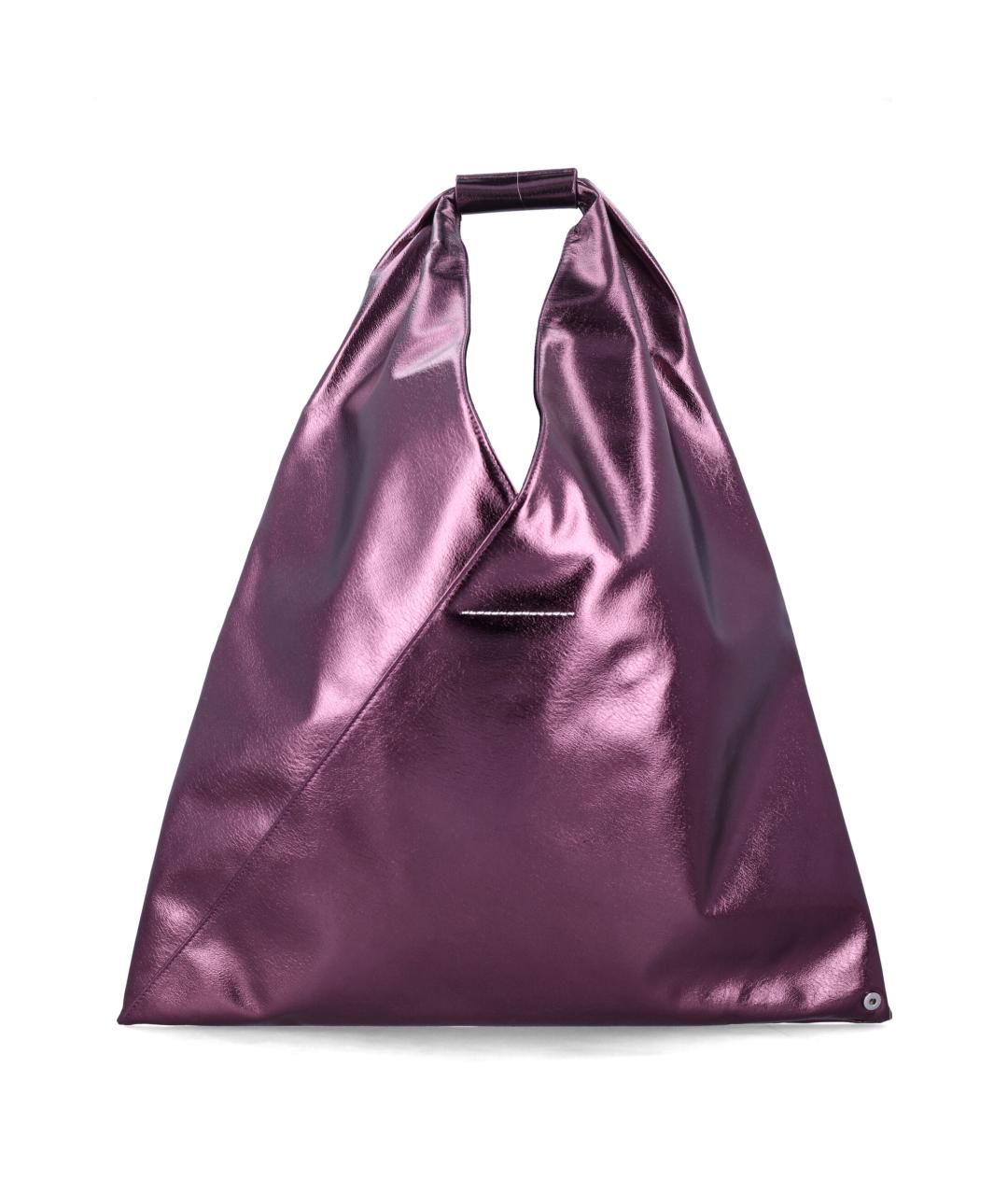 MM6 MAISON MARGIELA Фиолетовая синтетическая сумка тоут, фото 3