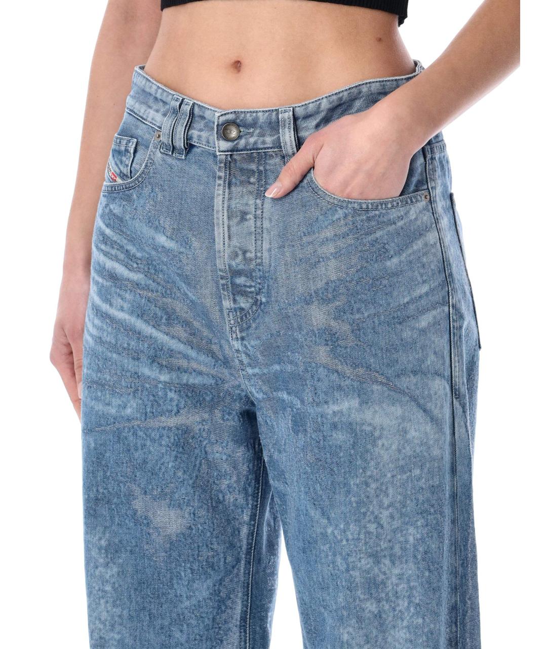 DIESEL Синие хлопковые прямые джинсы, фото 3