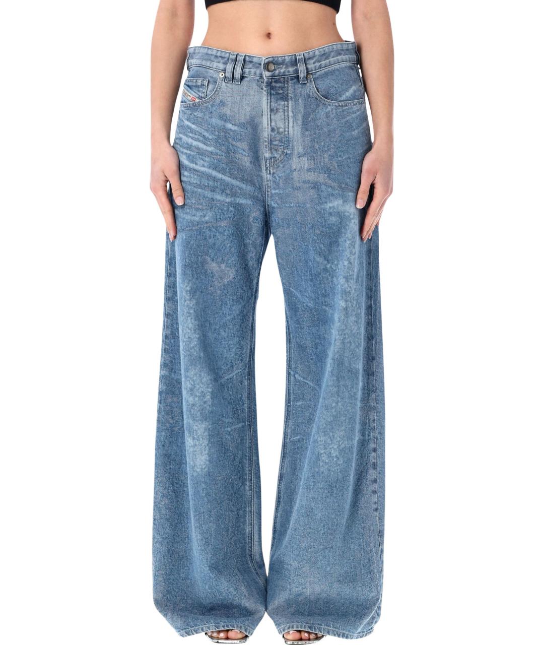 DIESEL Синие хлопковые прямые джинсы, фото 1