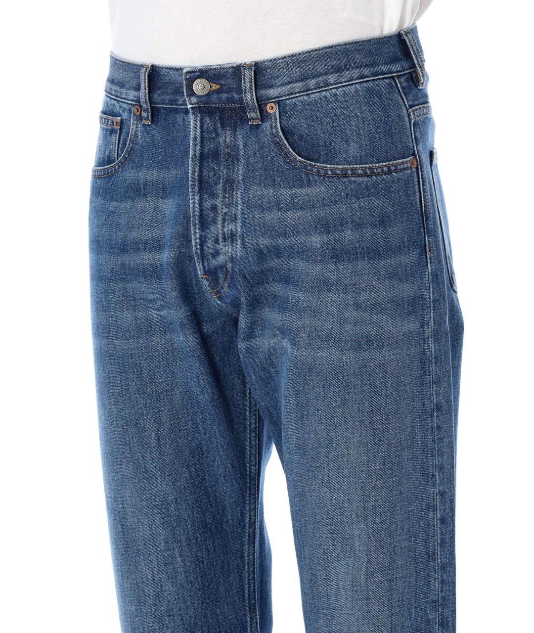 VALENTINO Синие хлопковые прямые джинсы, фото 3