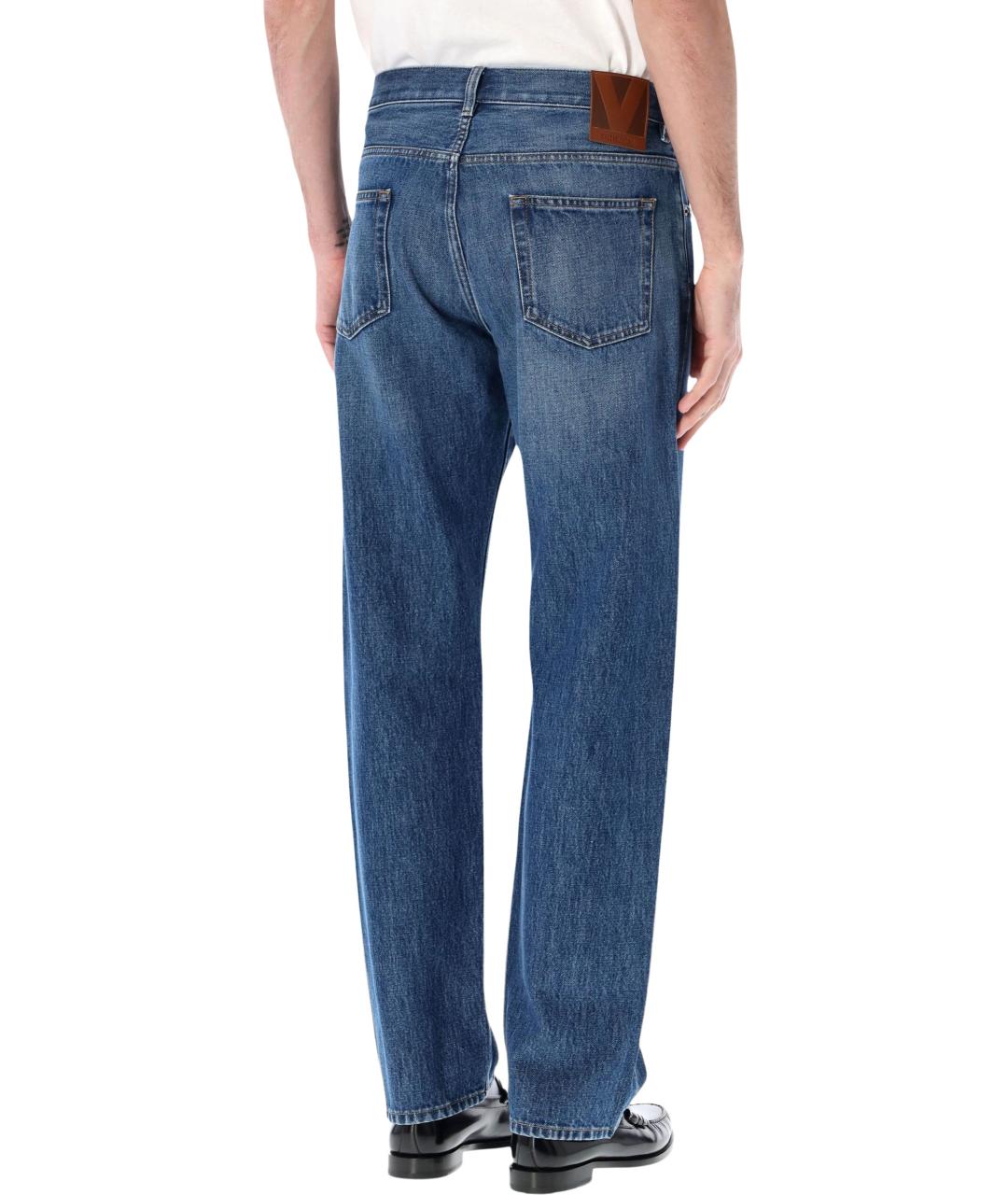 VALENTINO Синие хлопковые прямые джинсы, фото 2