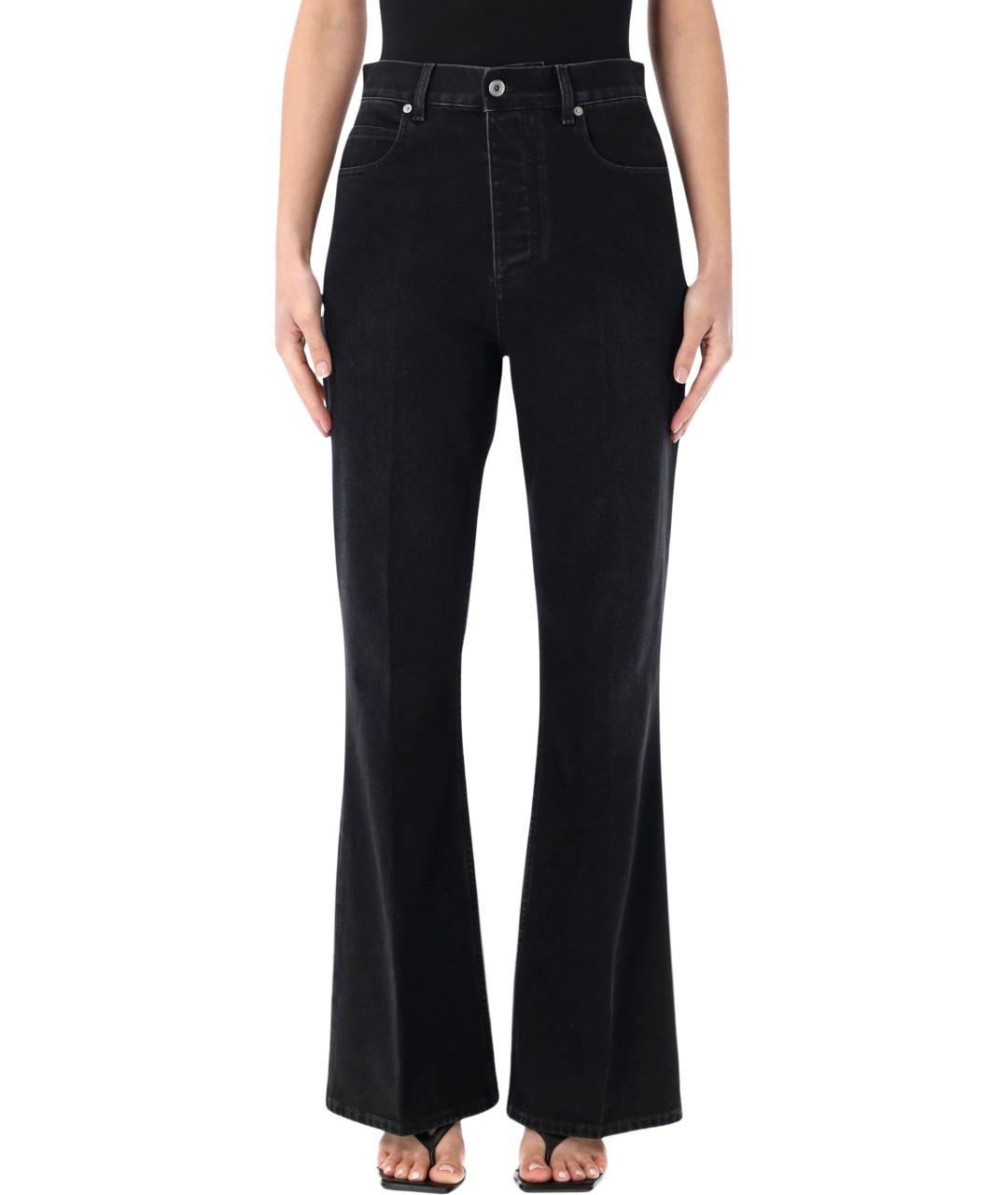 BOTTEGA VENETA Черные хлопковые джинсы клеш, фото 1