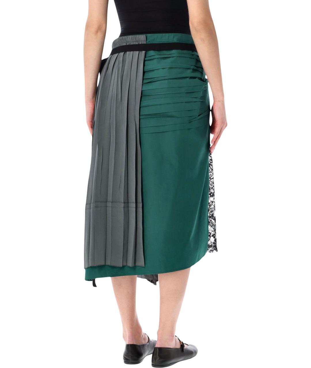 PRADA Мульти шелковая юбка миди, фото 2