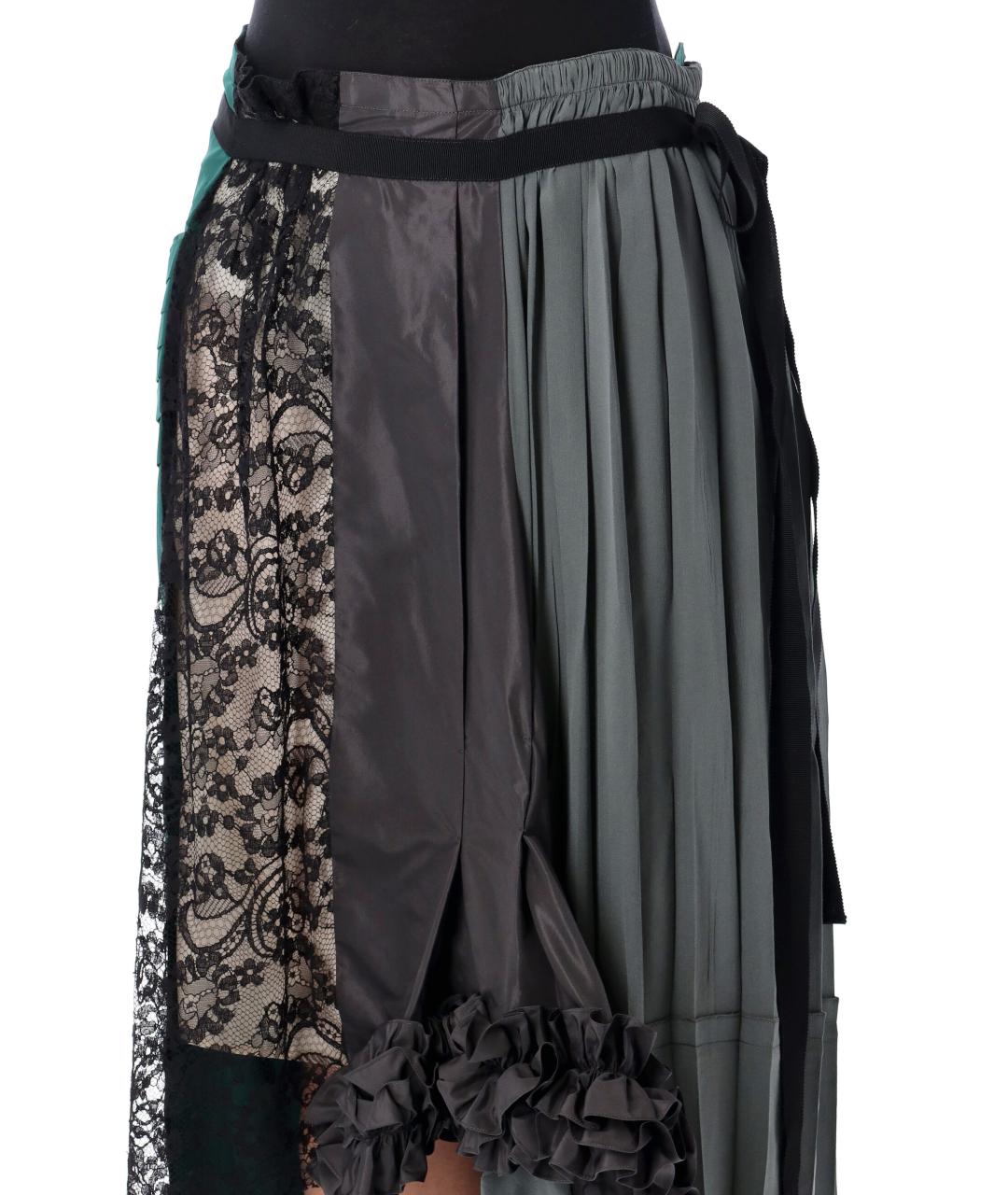 PRADA Мульти шелковая юбка миди, фото 3