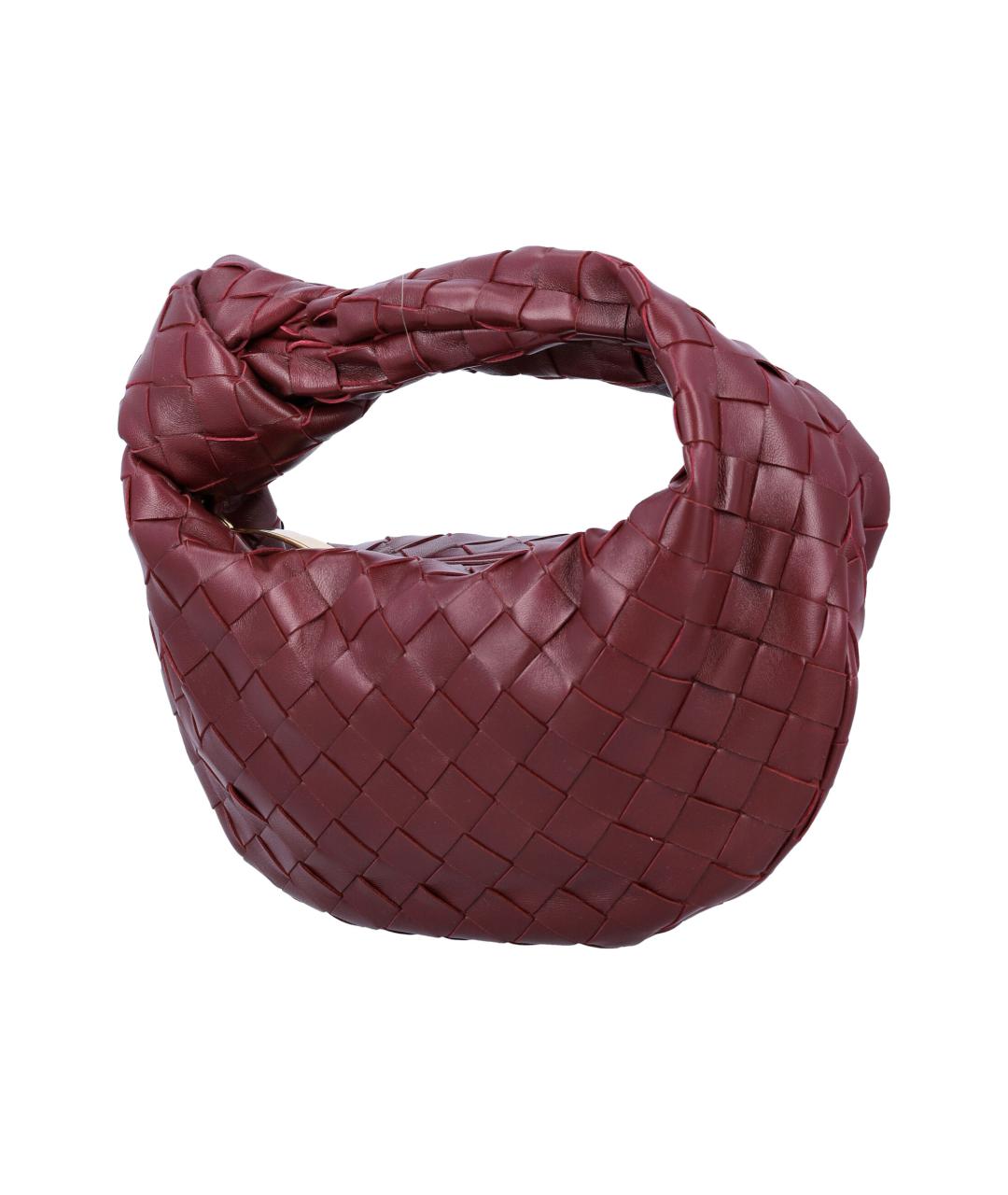 BOTTEGA VENETA Бордовая кожаная сумка с короткими ручками, фото 3