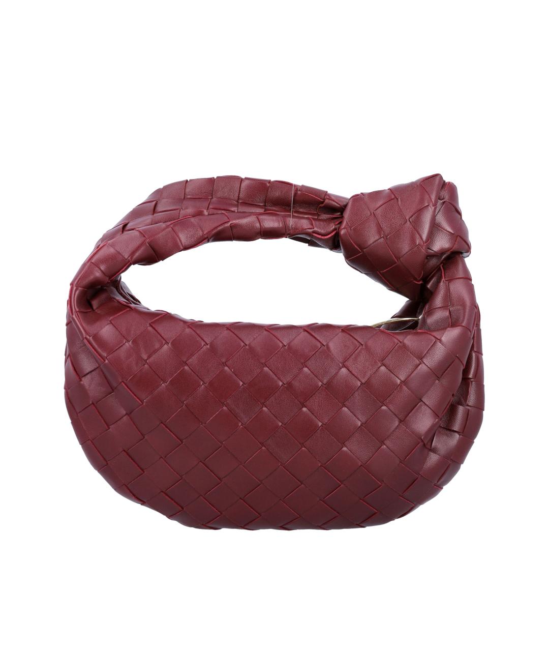 BOTTEGA VENETA Бордовая кожаная сумка с короткими ручками, фото 4