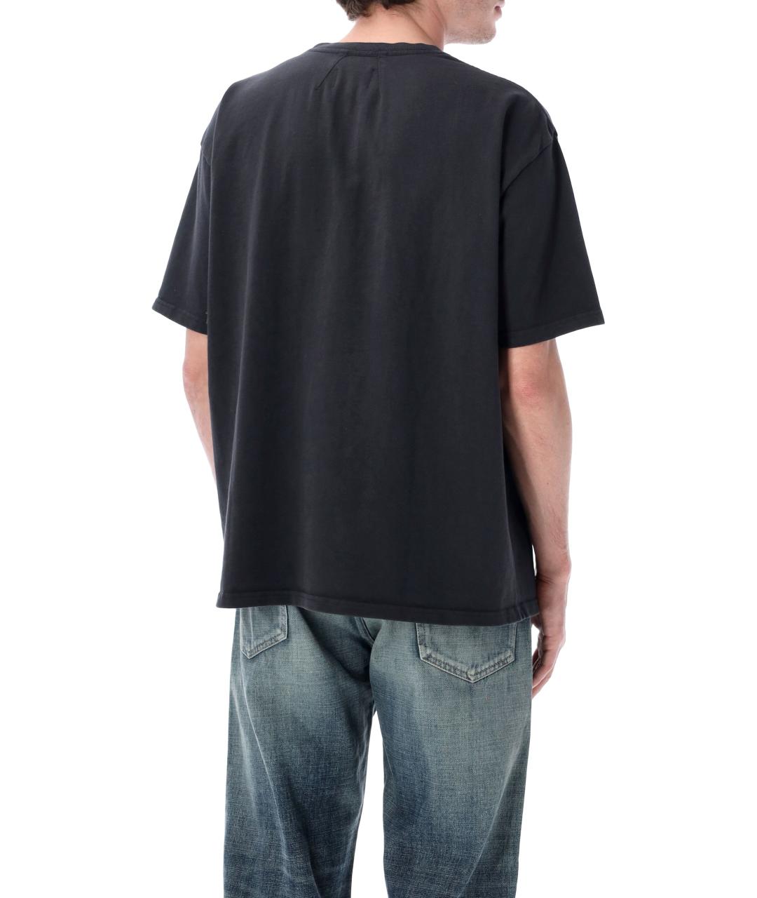 RHUDE Черная хлопковая футболка, фото 2