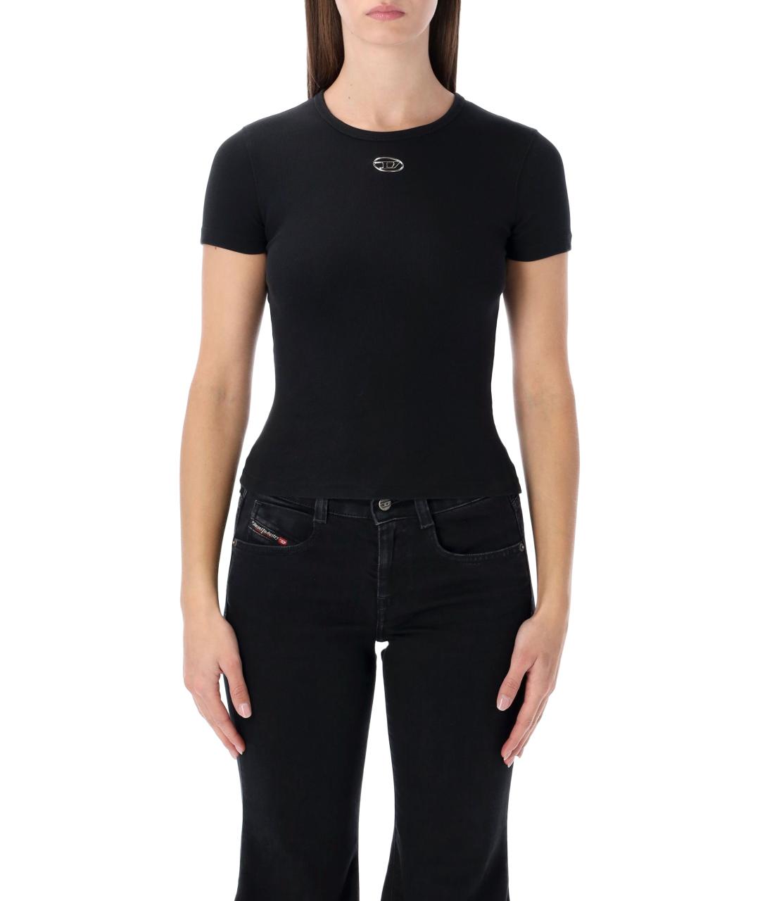 DIESEL Черная хлопковая футболка, фото 1