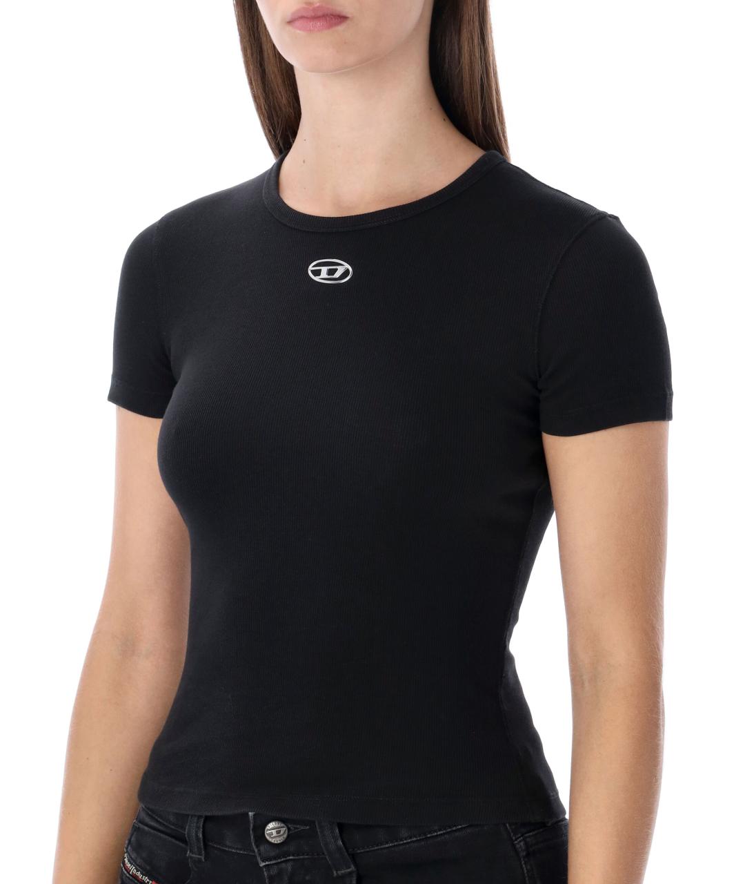 DIESEL Черная хлопковая футболка, фото 3