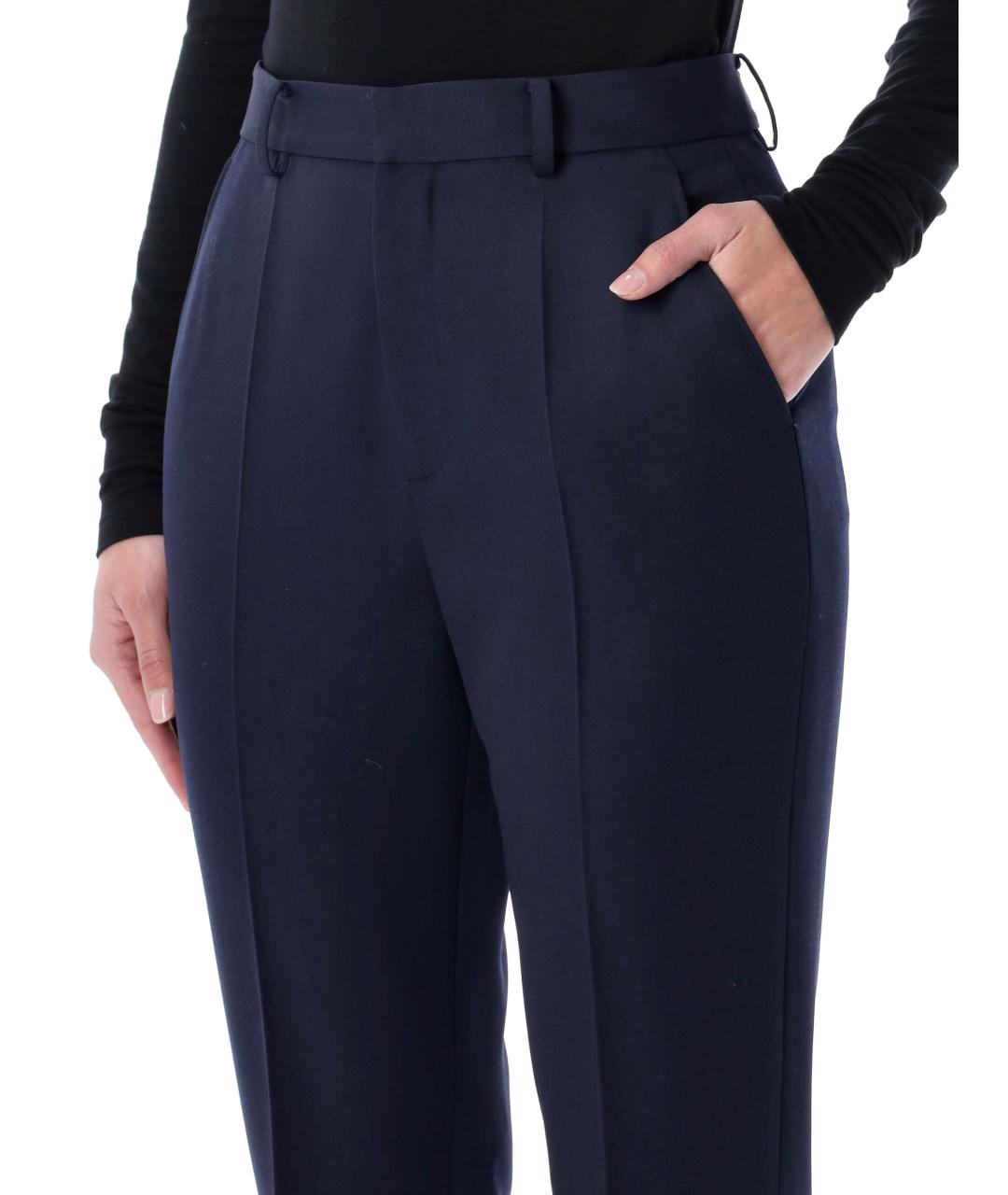 RALPH LAUREN Темно-синие шерстяные брюки узкие, фото 3