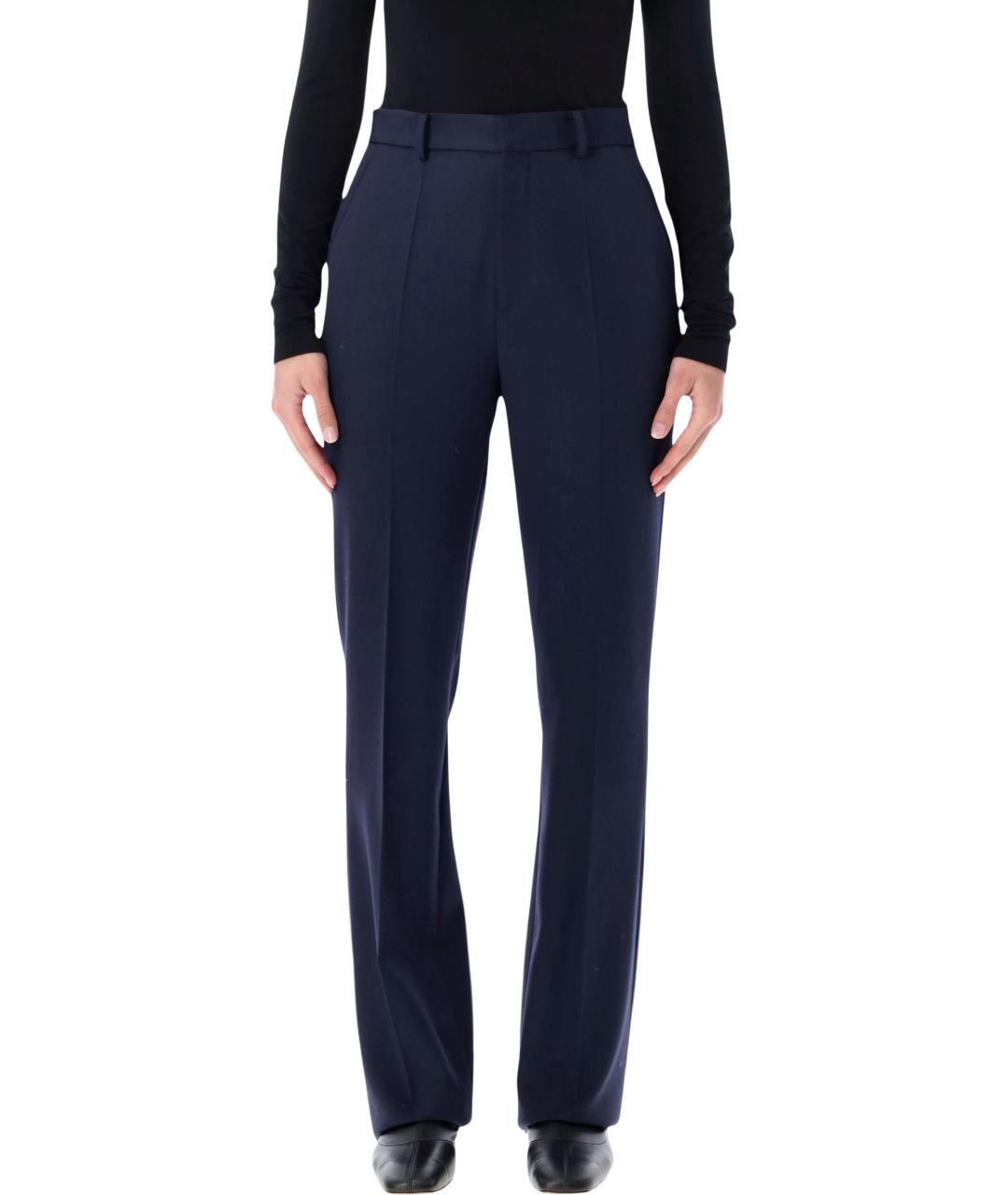 RALPH LAUREN Темно-синие шерстяные брюки узкие, фото 1