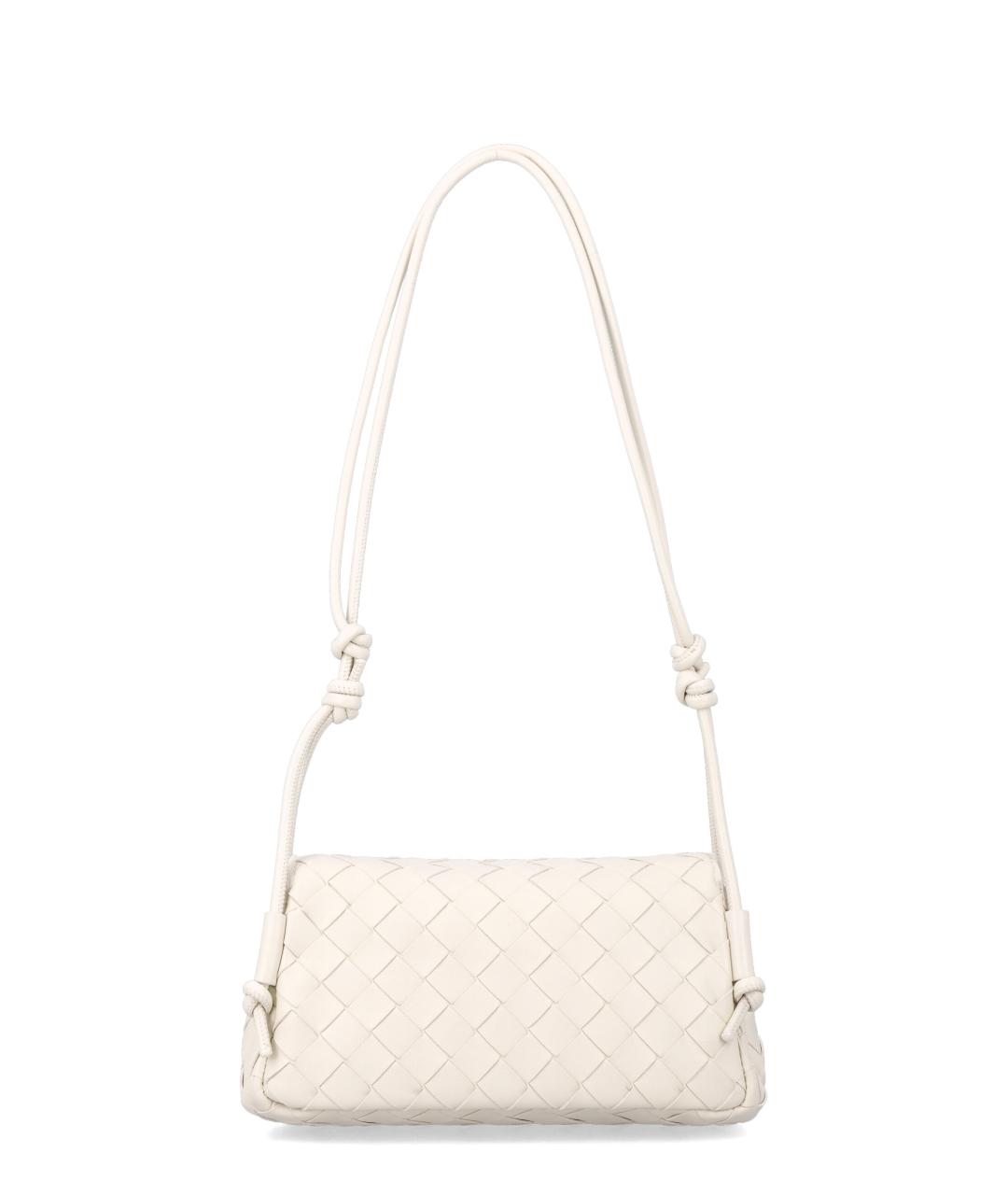 BOTTEGA VENETA Белая кожаная сумка через плечо, фото 3