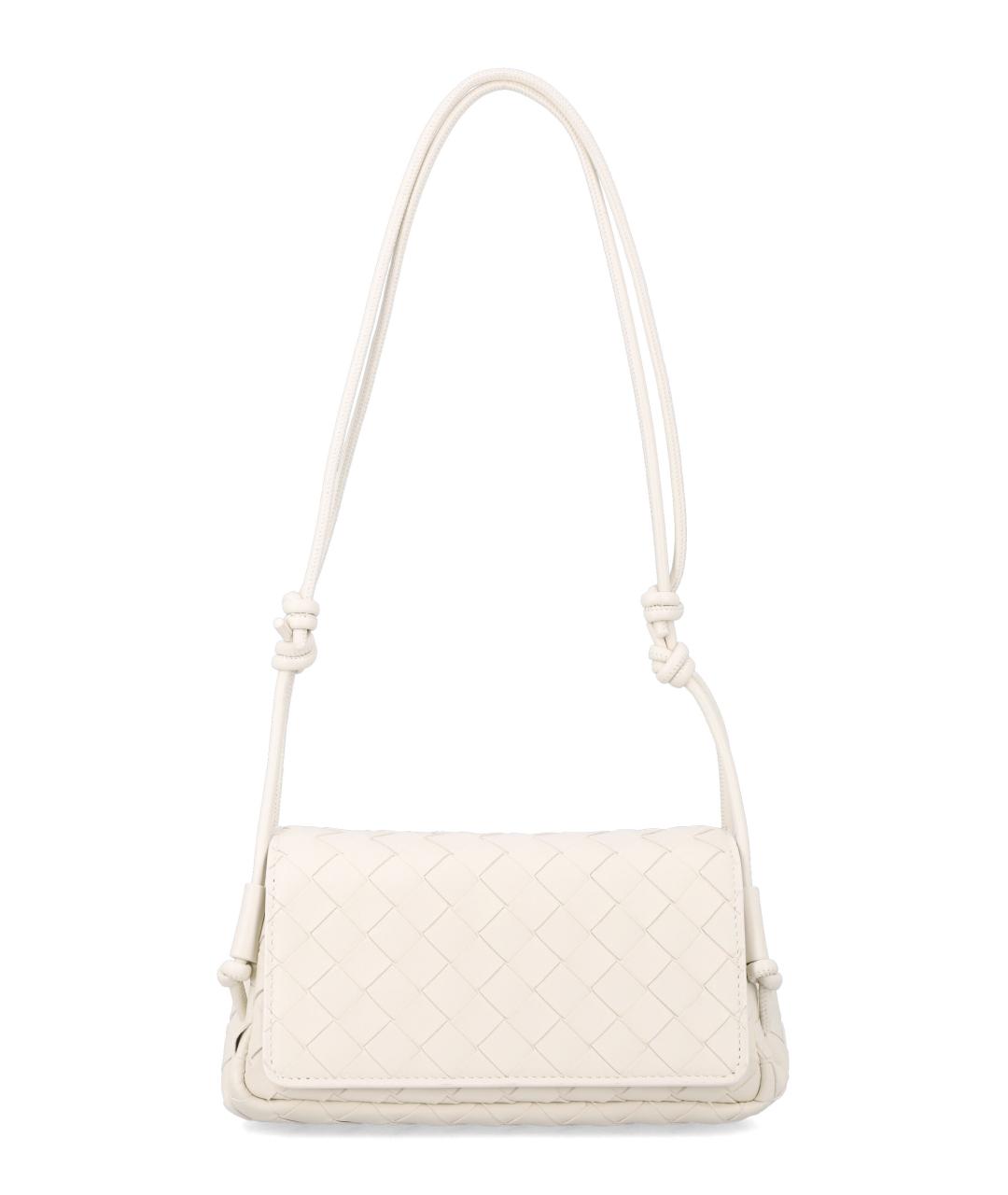 BOTTEGA VENETA Белая кожаная сумка через плечо, фото 1