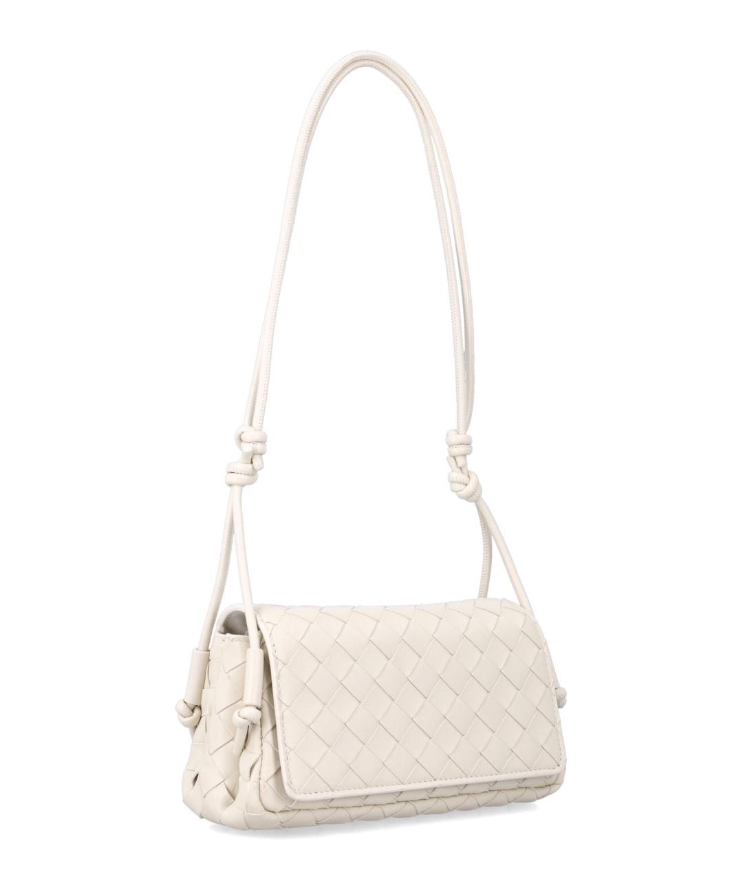 BOTTEGA VENETA Белая кожаная сумка через плечо, фото 2