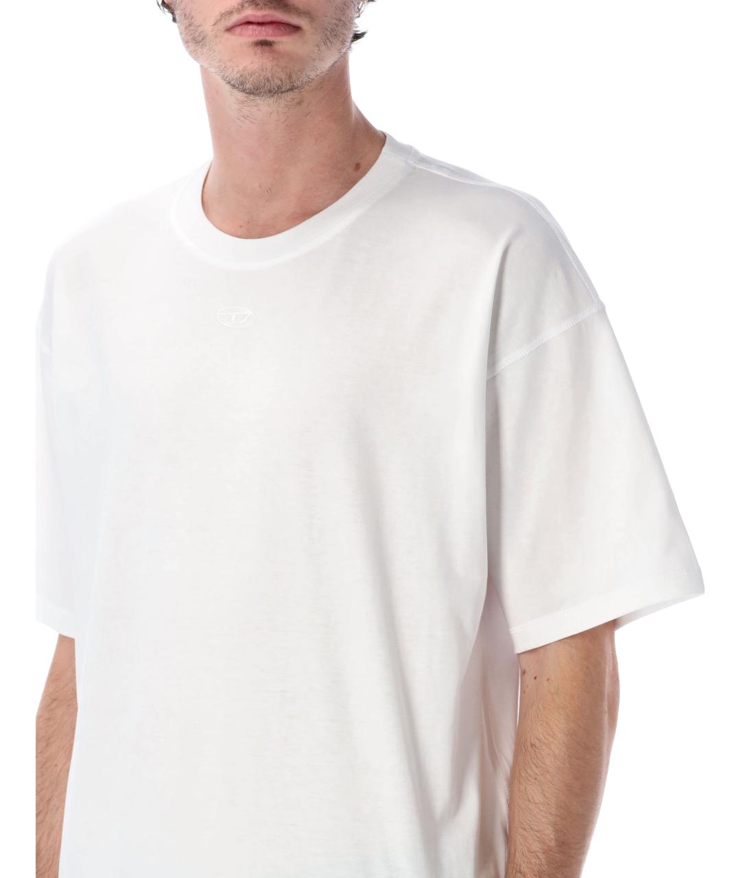 DIESEL Белая хлопковая футболка, фото 3