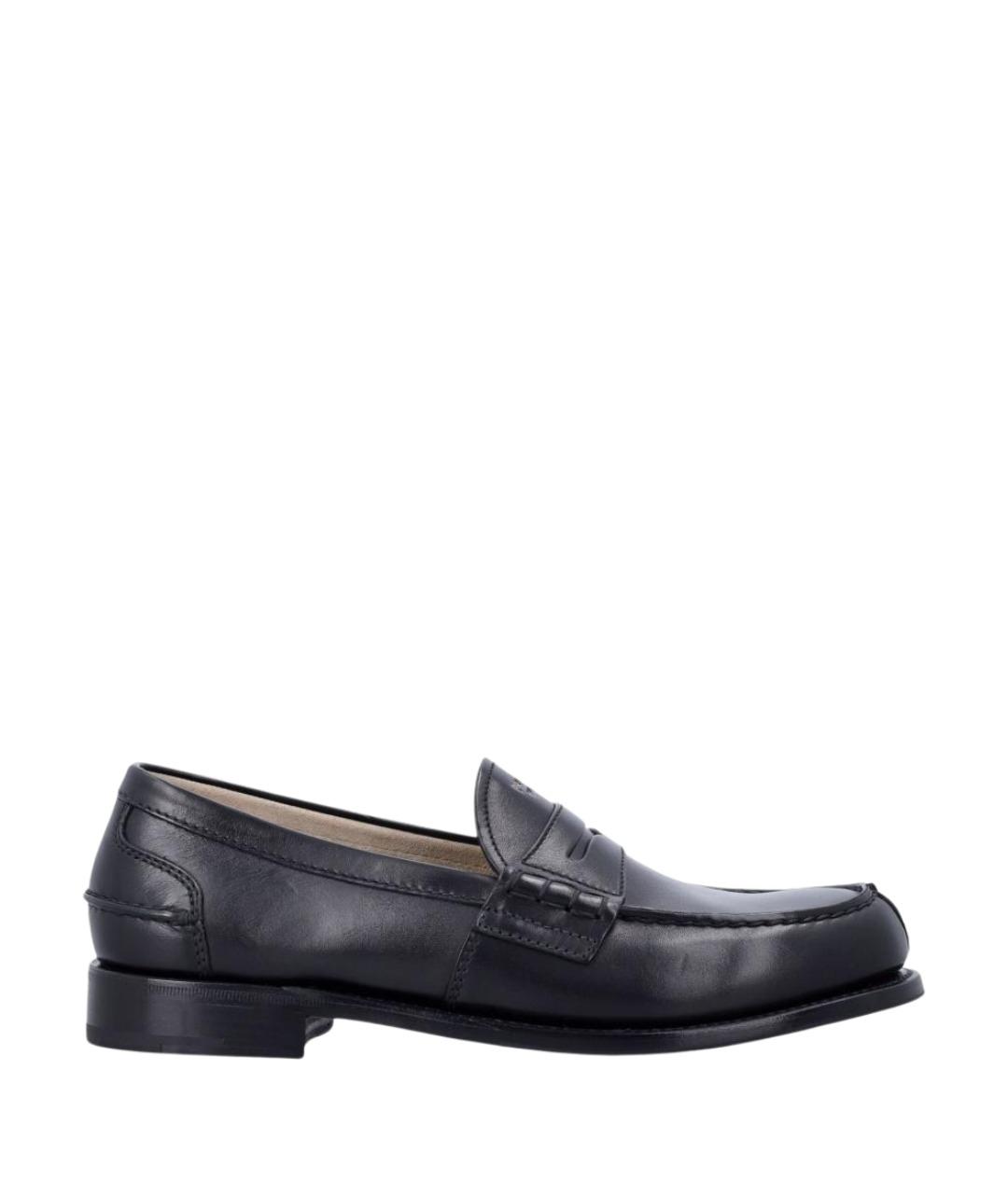 PRADA Черные кожаные лоферы, фото 1