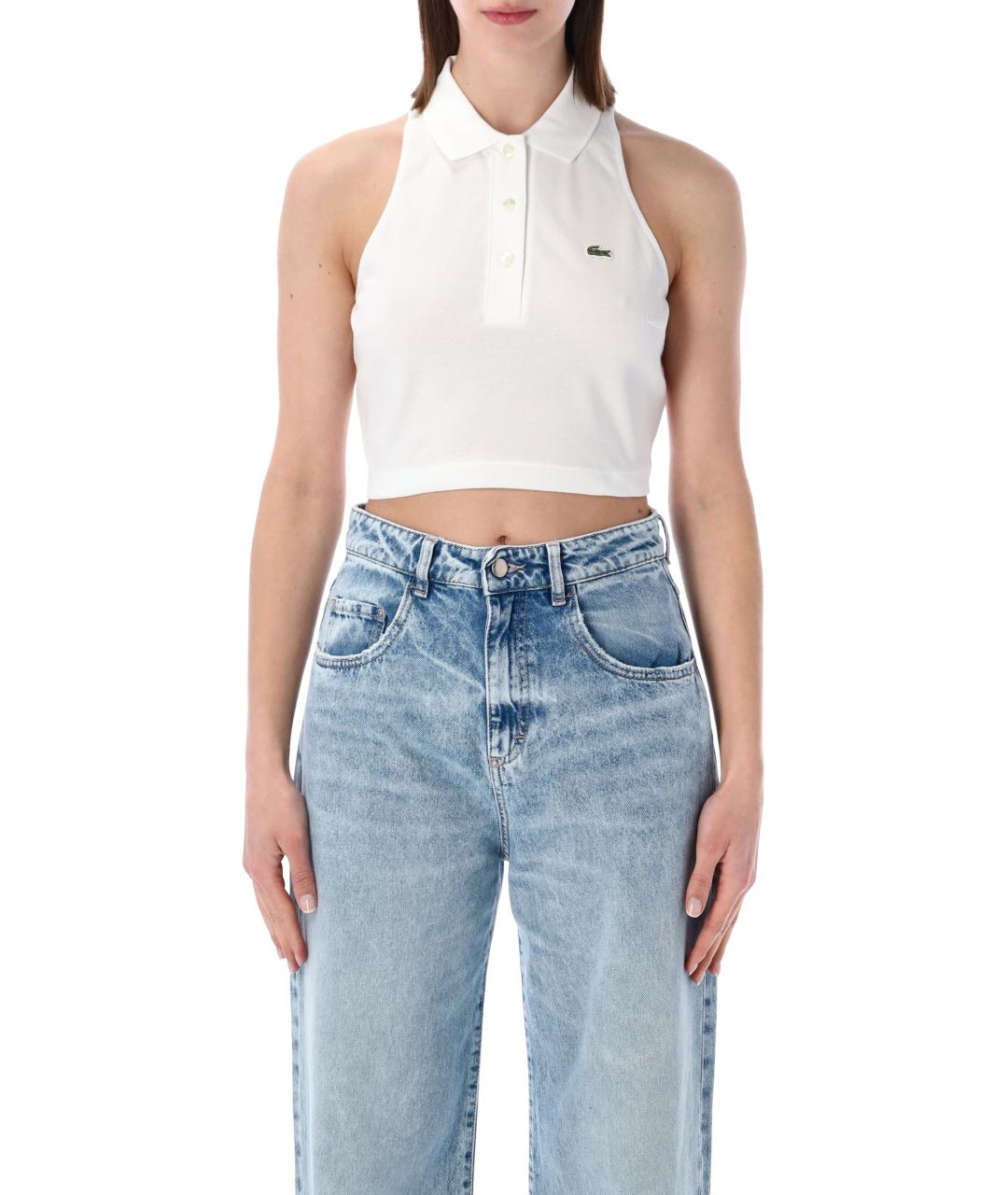 LACOSTE Белая хлопковая майка, фото 1