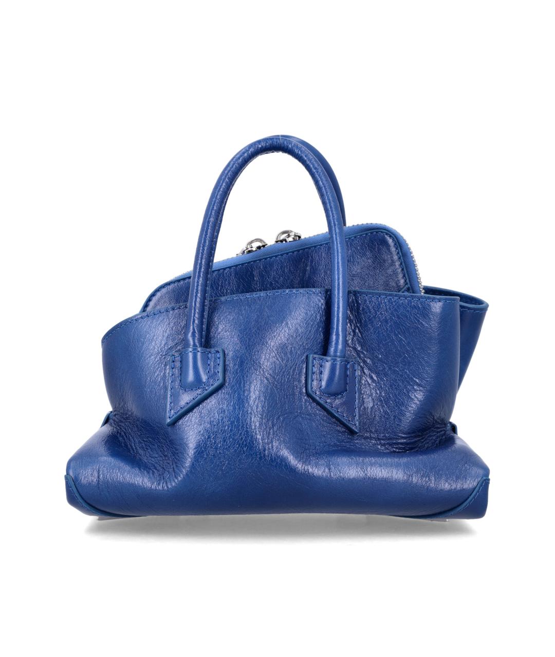 THE ATTICO Синяя кожаная сумка тоут, фото 3