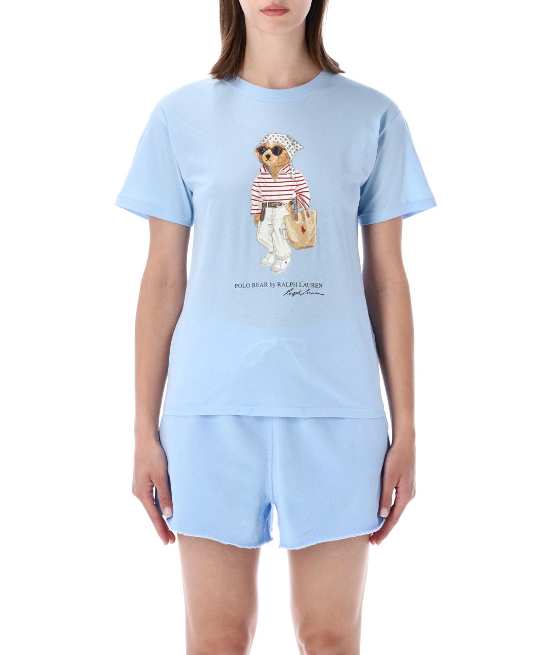 POLO RALPH LAUREN Голубая хлопковая футболка, фото 1