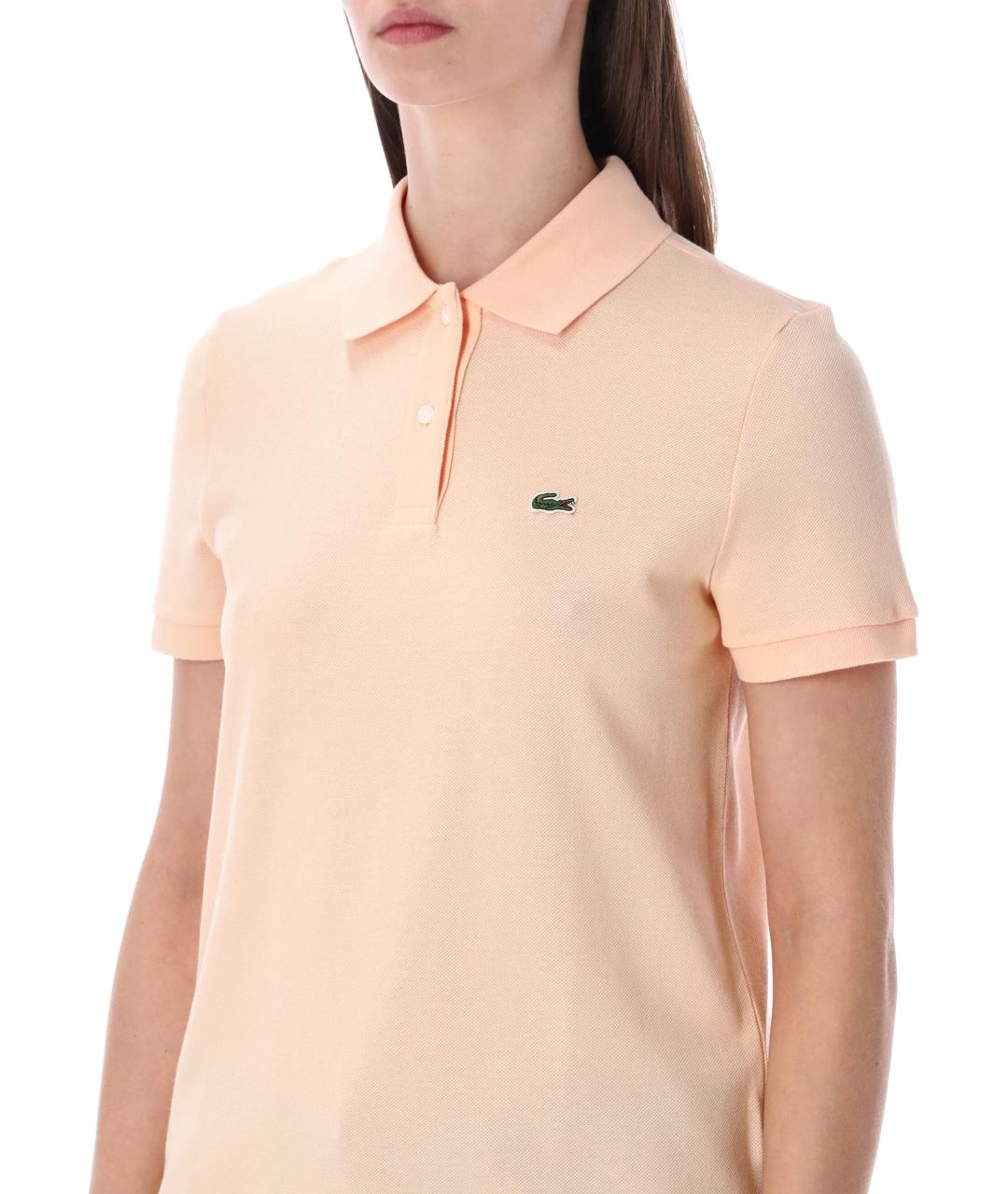 LACOSTE Оранжевая хлопковая футболка, фото 3