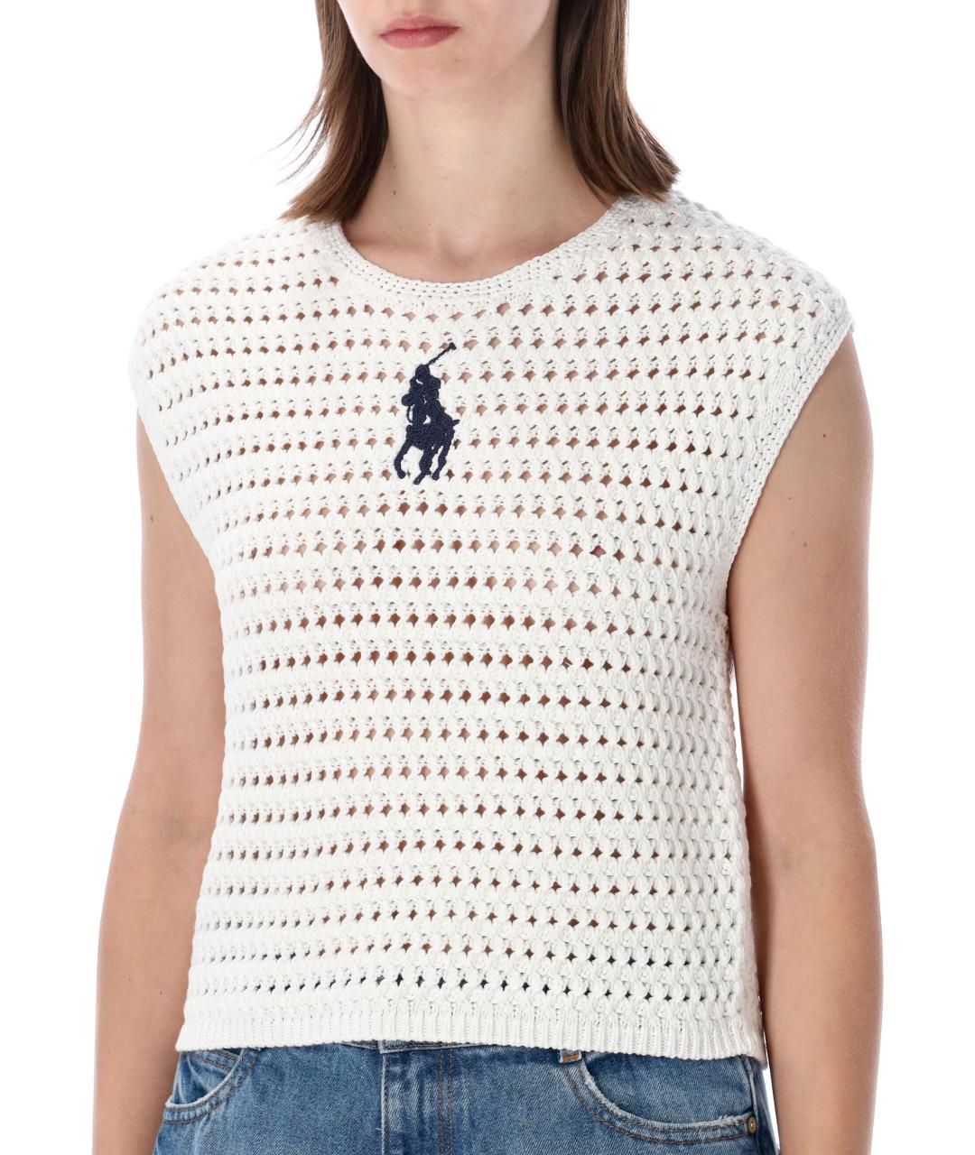 POLO RALPH LAUREN Белая хлопковая жилетка, фото 3