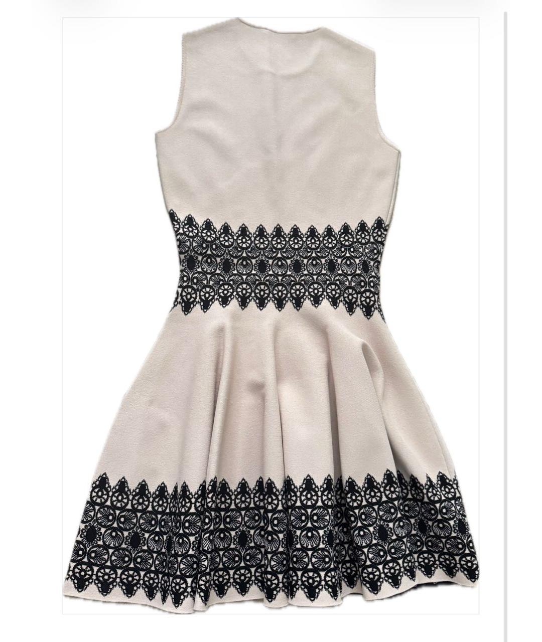 ALEXANDER MCQUEEN Бежевое вискозное коктейльное платье, фото 2