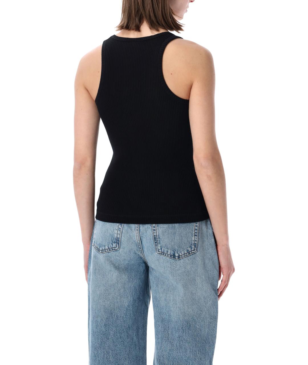 GANNI Черная хлопковая майка, фото 2