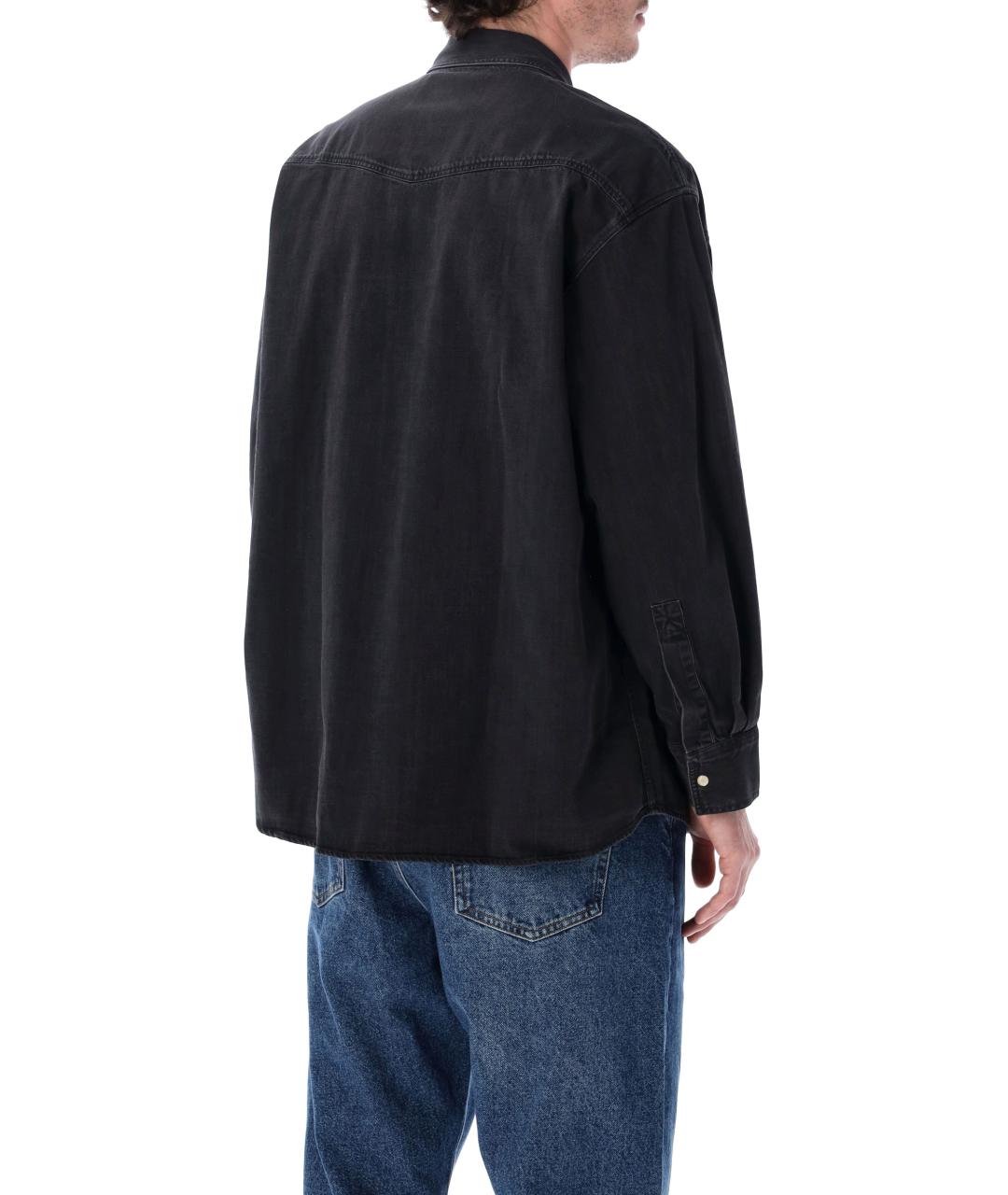 STUDIO NICHOLSON Черная хлопковая кэжуал рубашка, фото 2