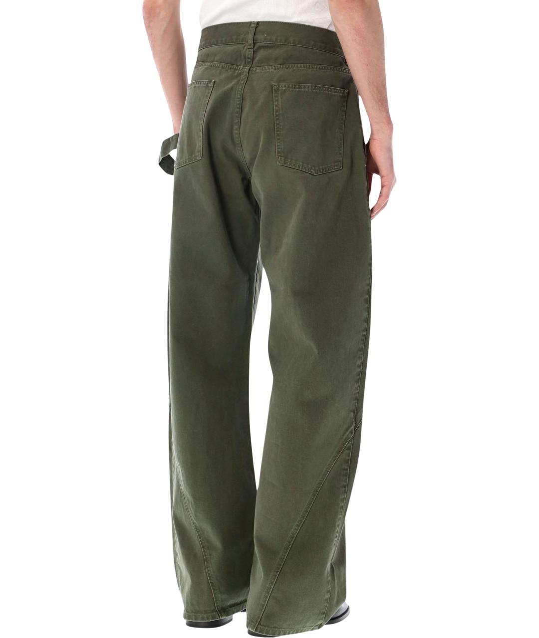 J.W.ANDERSON Хаки хлопковые прямые джинсы, фото 2