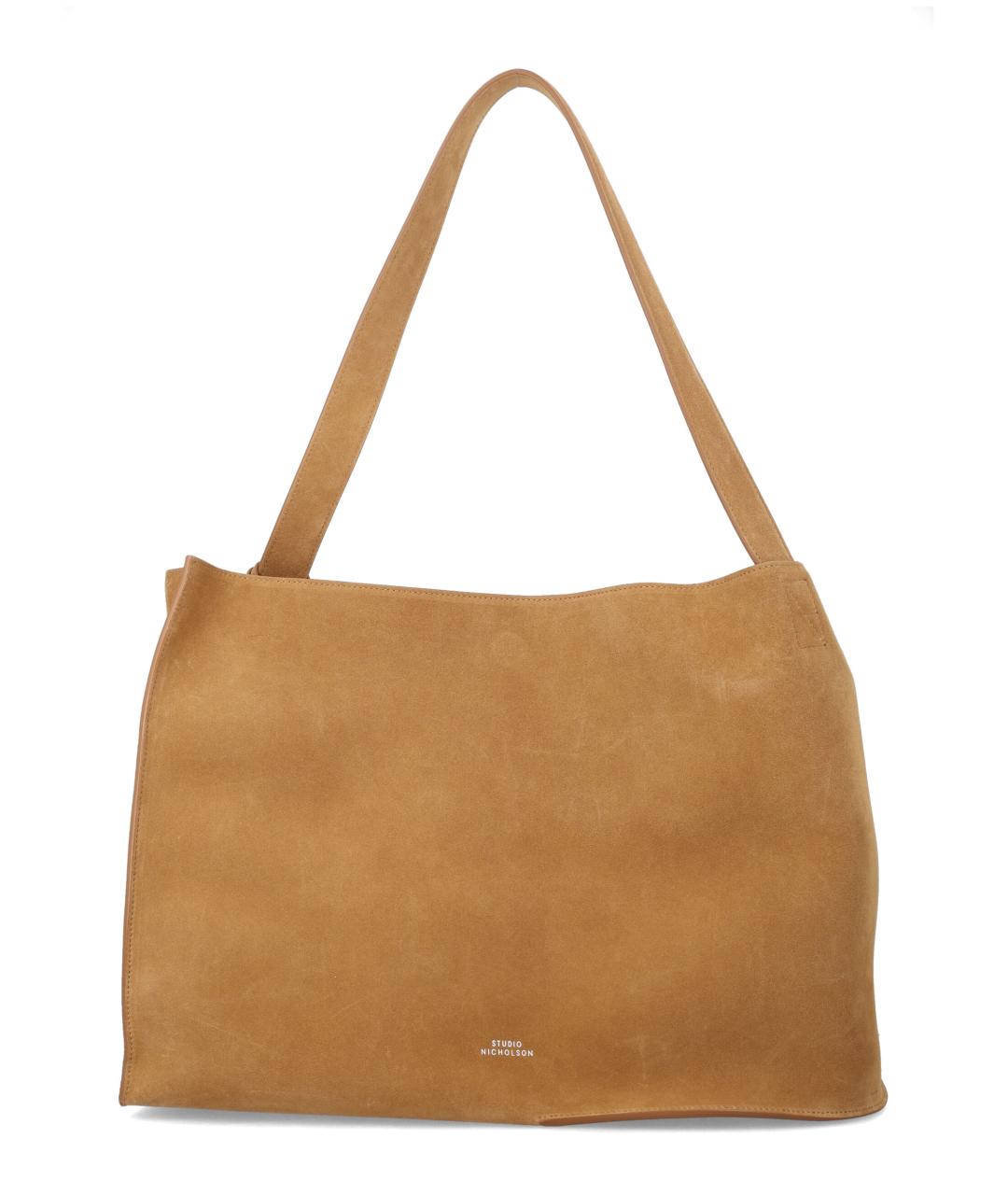 STUDIO NICHOLSON Бежевая замшевая сумка тоут, фото 1