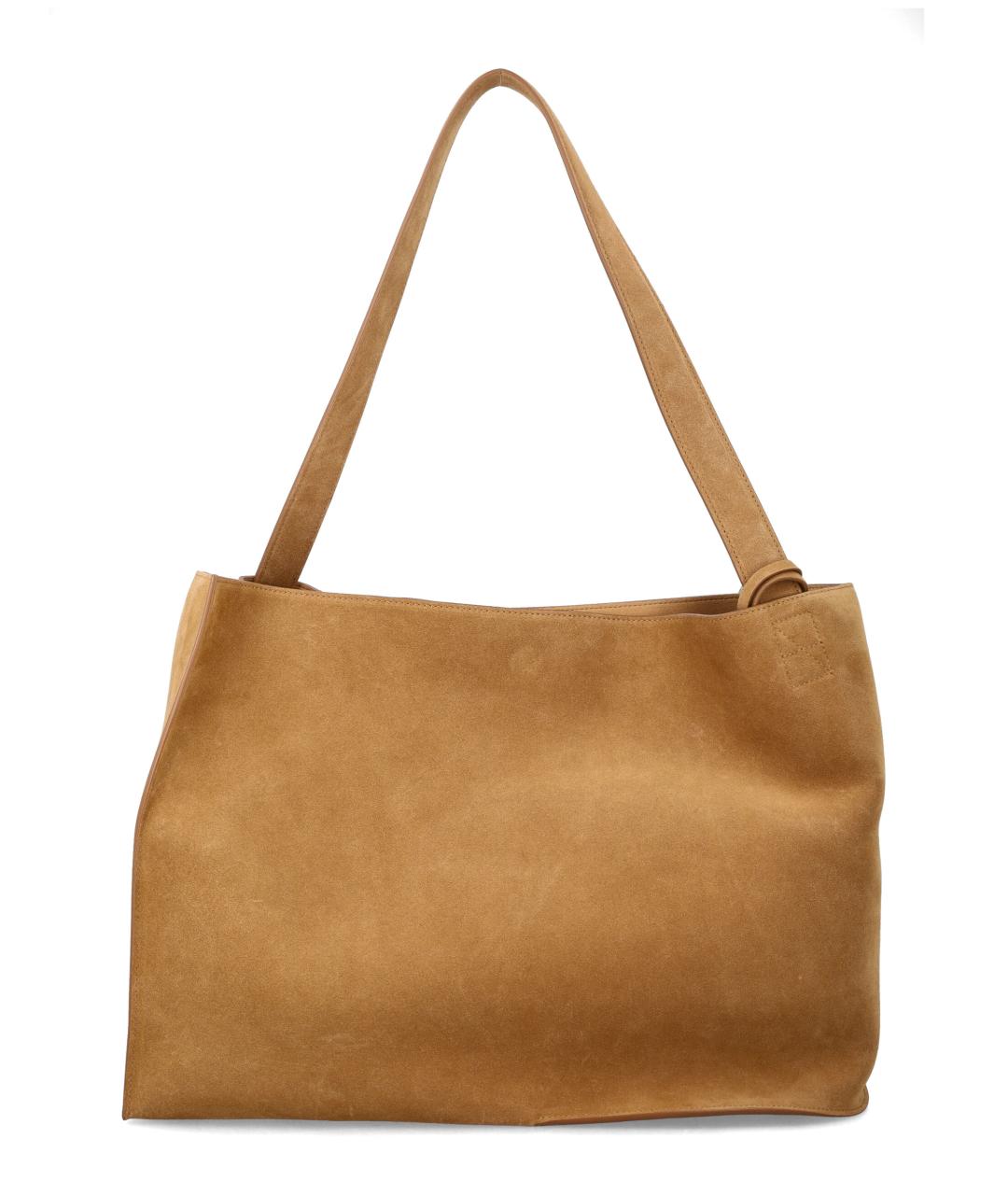 STUDIO NICHOLSON Бежевая замшевая сумка тоут, фото 3