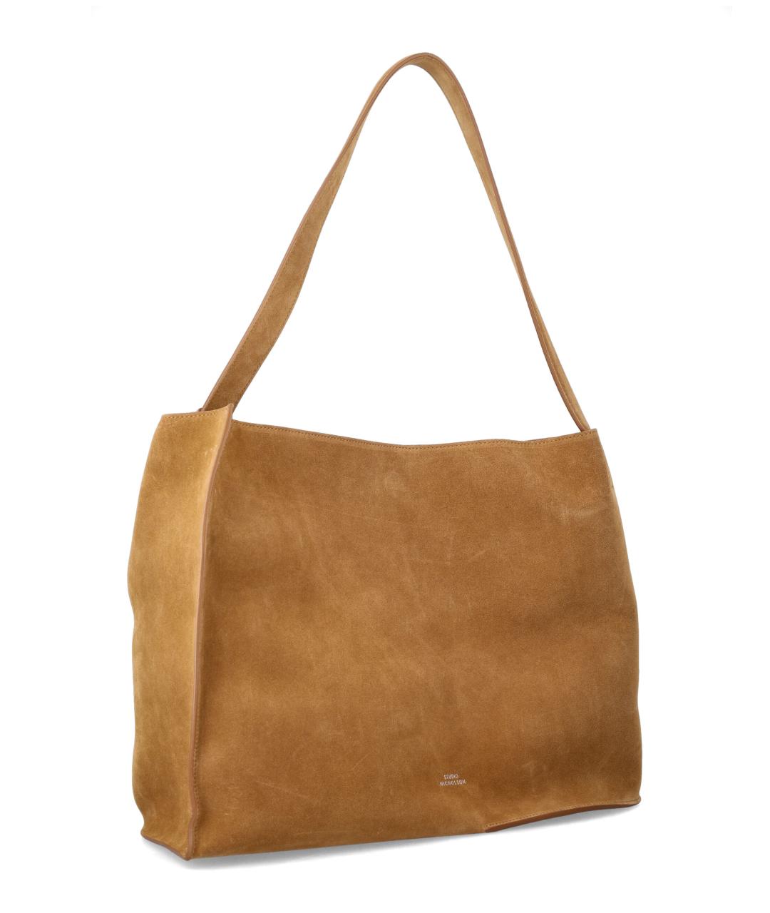 STUDIO NICHOLSON Бежевая замшевая сумка тоут, фото 2